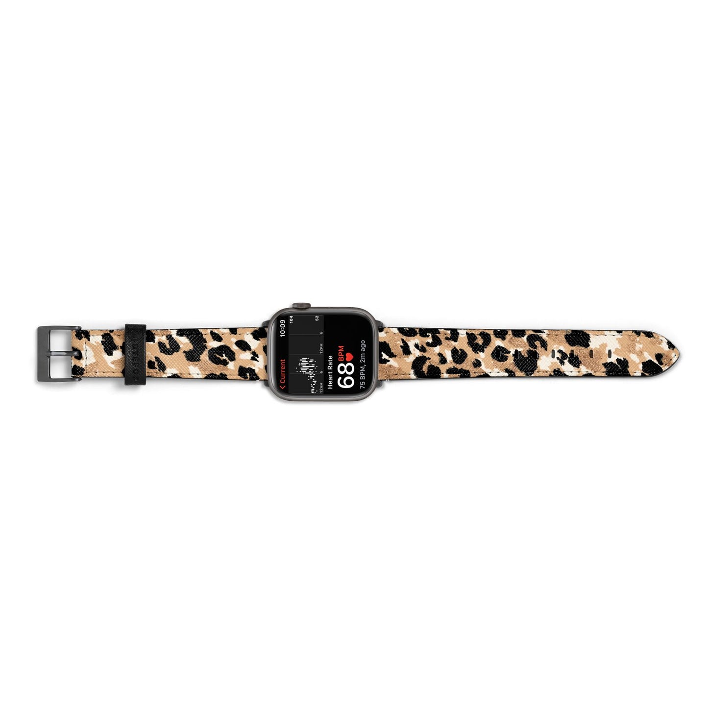 Leopard Print Apple Watch Strap Size 38mm Landscape Image Space Grey Hardware