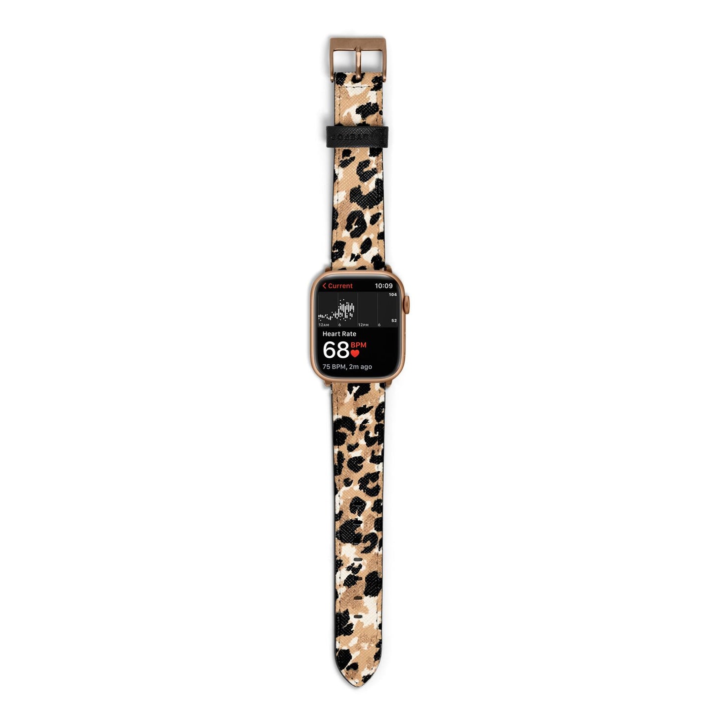 Leopard Print Apple Watch Strap Size 38mm with Gold Hardware