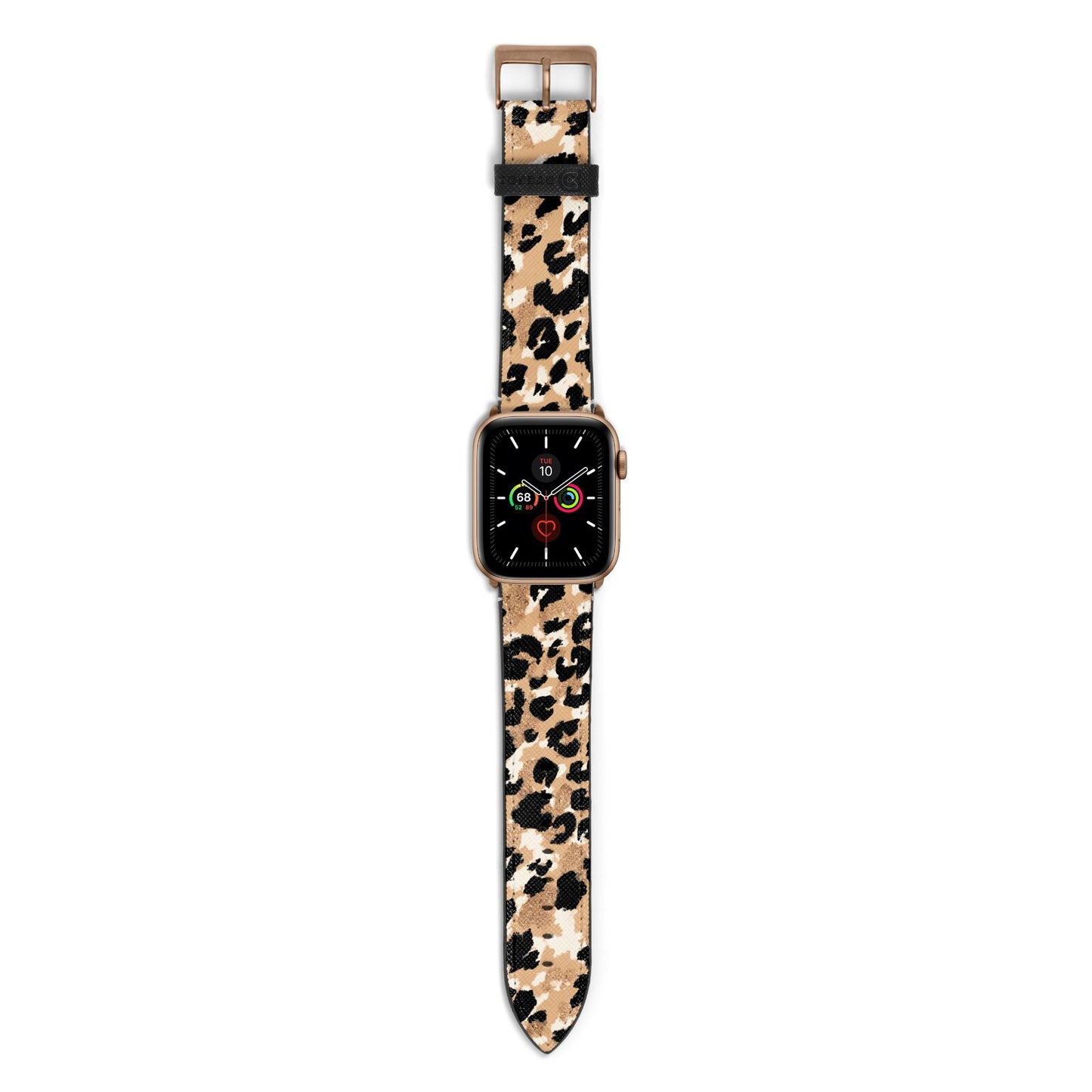 Leopard Print Apple Watch Strap with Gold Hardware