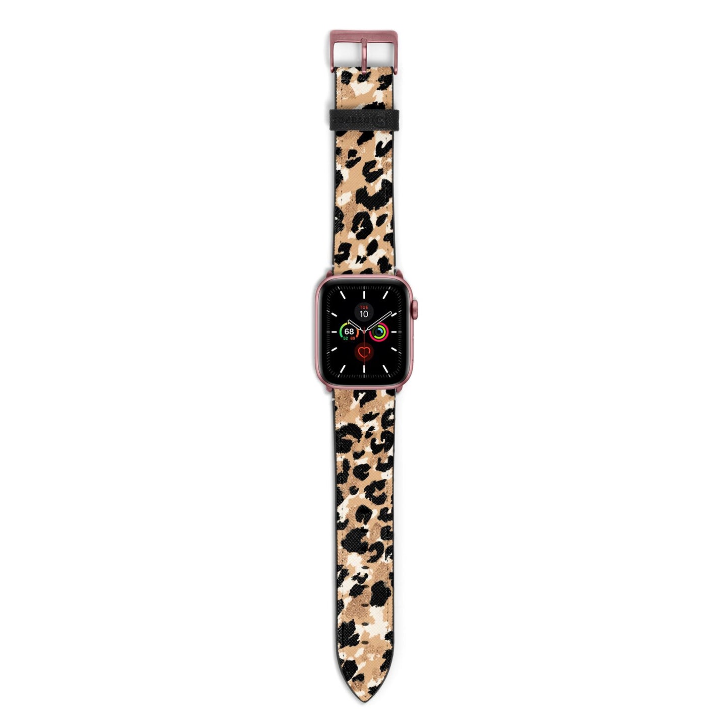 Leopard Print Apple Watch Strap with Rose Gold Hardware