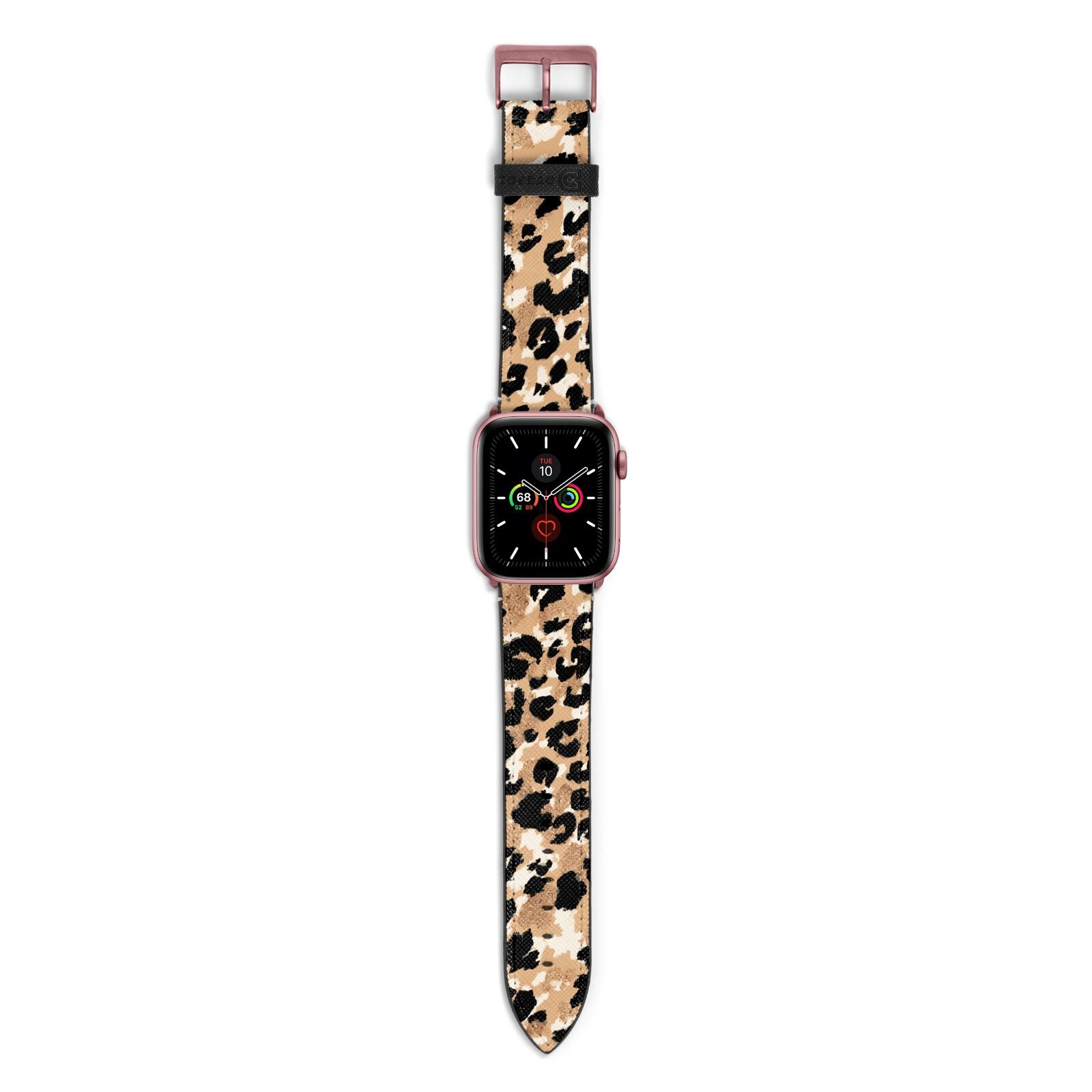 Leopard Print Apple Watch Strap with Rose Gold Hardware