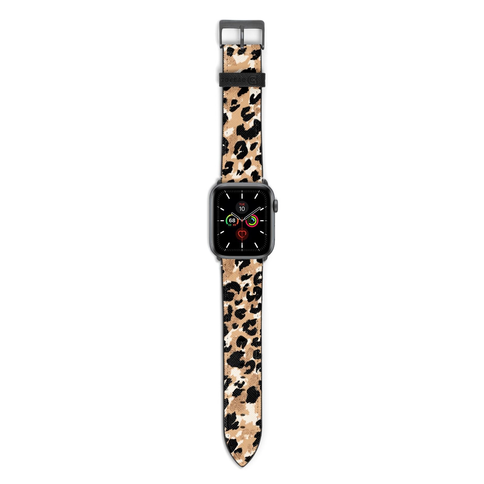 Leopard Print Apple Watch Strap with Space Grey Hardware