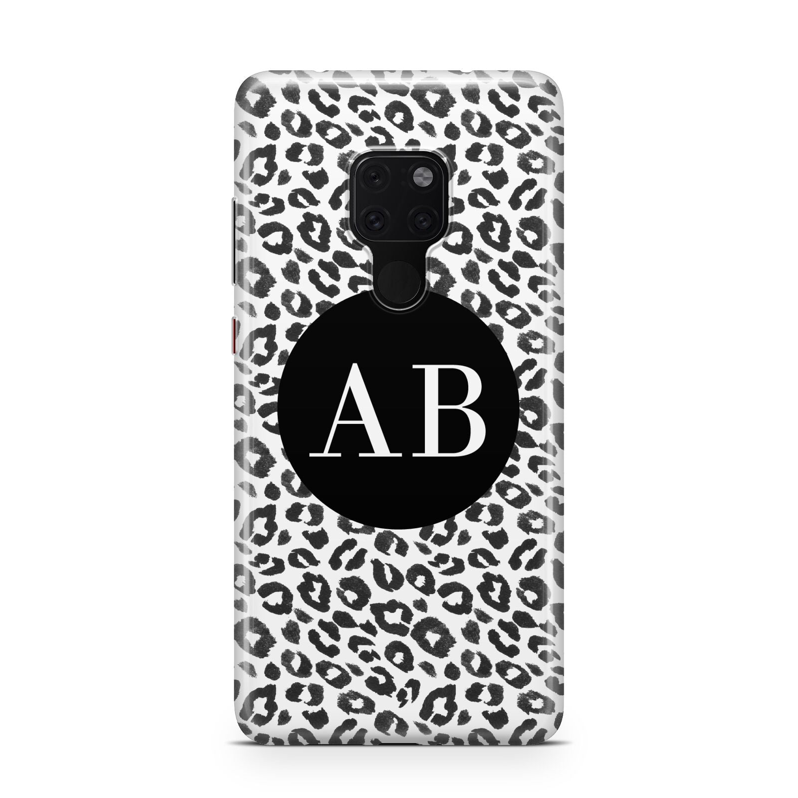 Leopard Print Black and White Huawei Mate 20 Phone Case