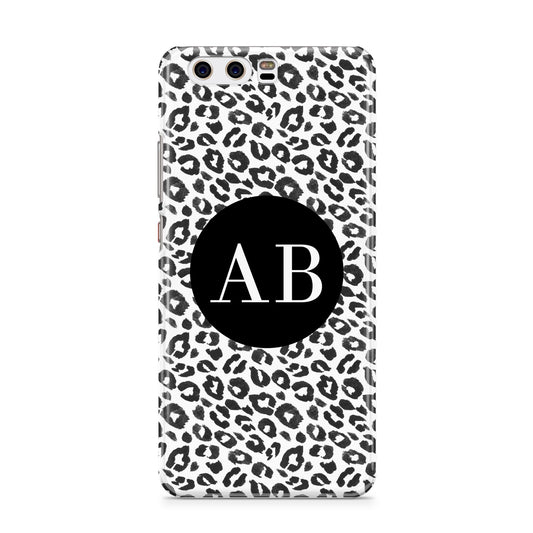 Leopard Print Black and White Huawei P10 Phone Case