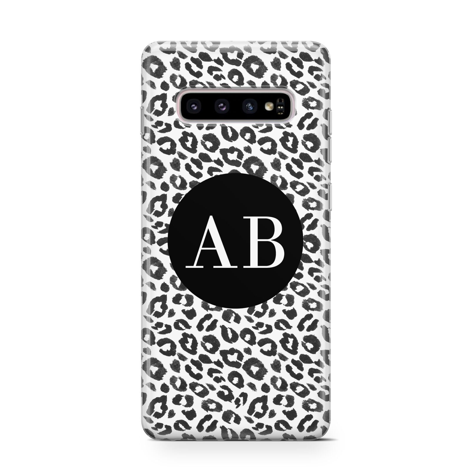 Leopard Print Black and White Protective Samsung Galaxy Case