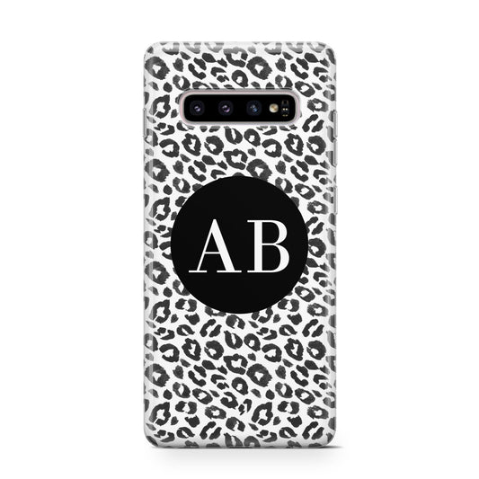 Leopard Print Black and White Protective Samsung Galaxy Case