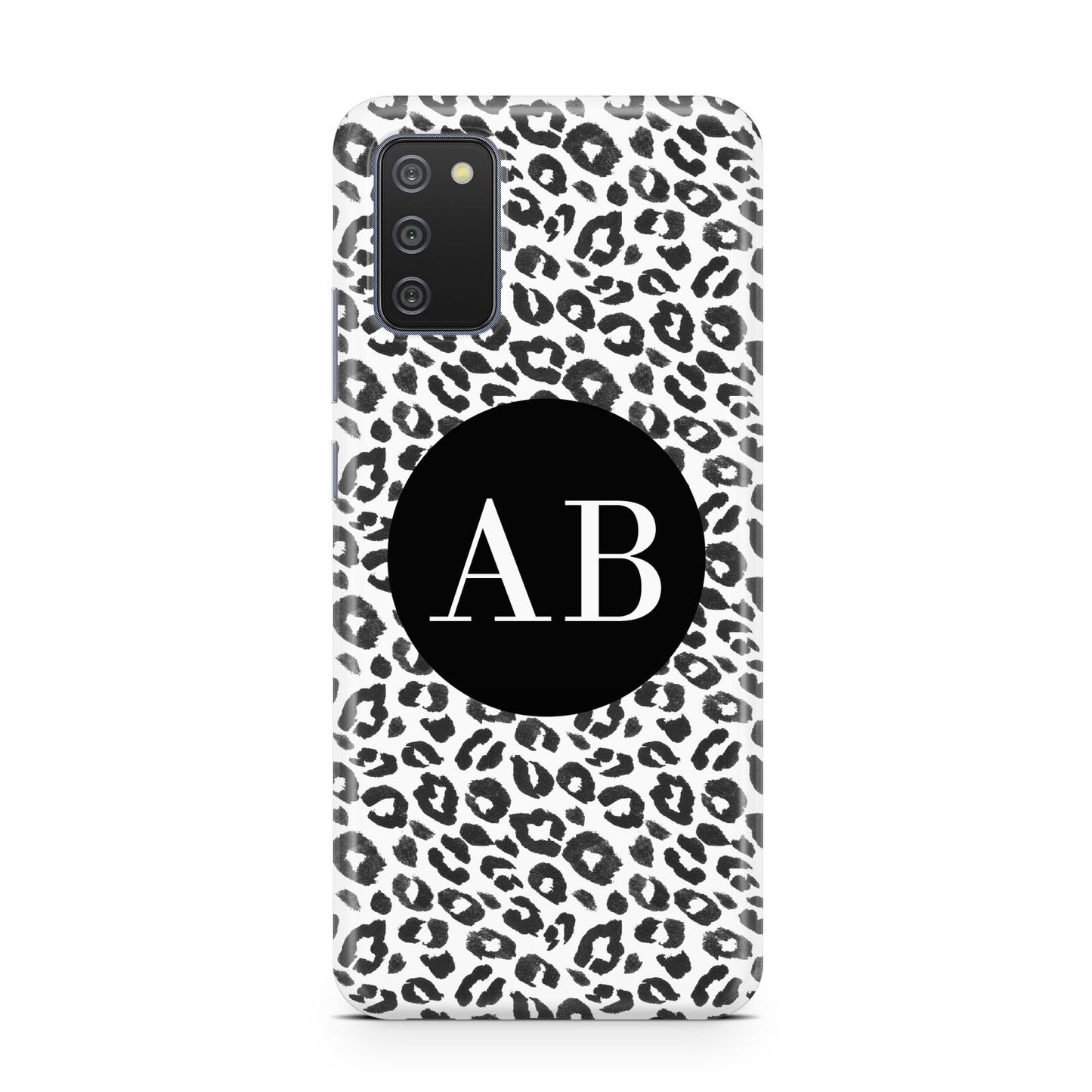 Leopard Print Black and White Samsung A02s Case