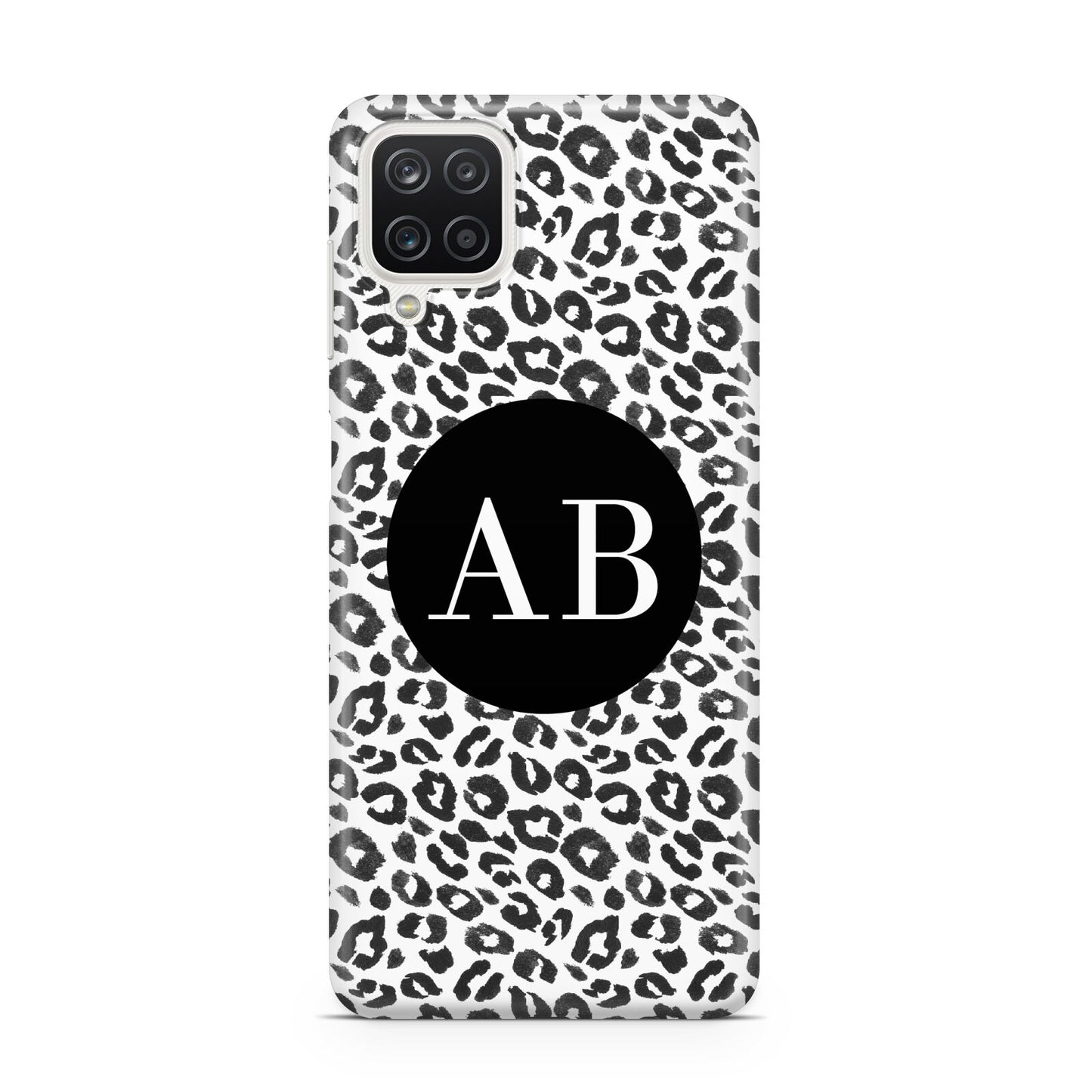 Leopard Print Black and White Samsung A12 Case