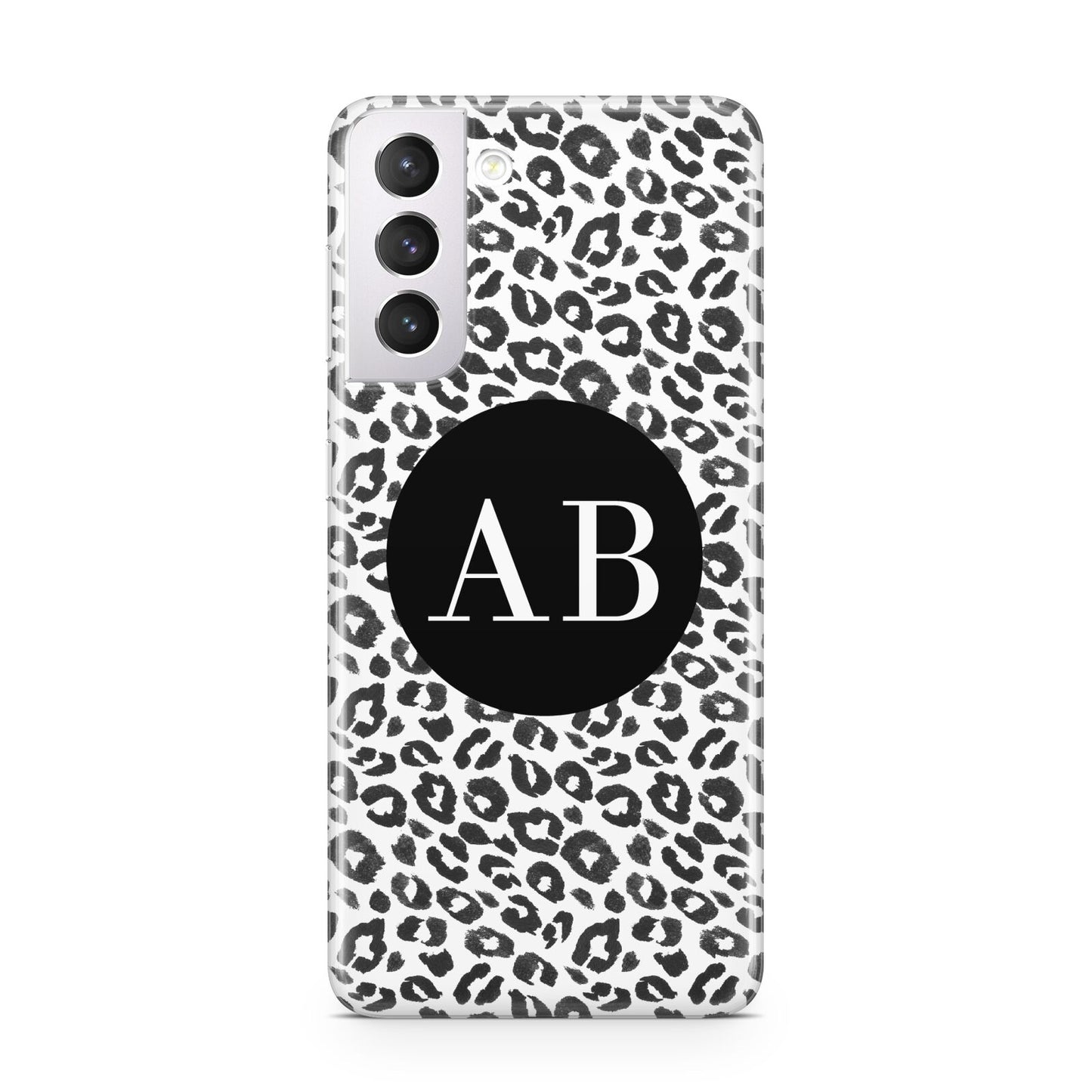 Leopard Print Black and White Samsung S21 Case