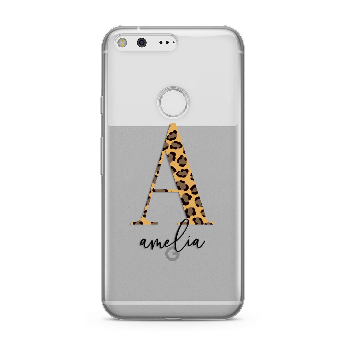 Leopard Print Initial with Name Google Pixel Case