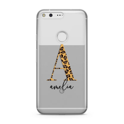 Leopard Print Initial with Name Google Pixel Case