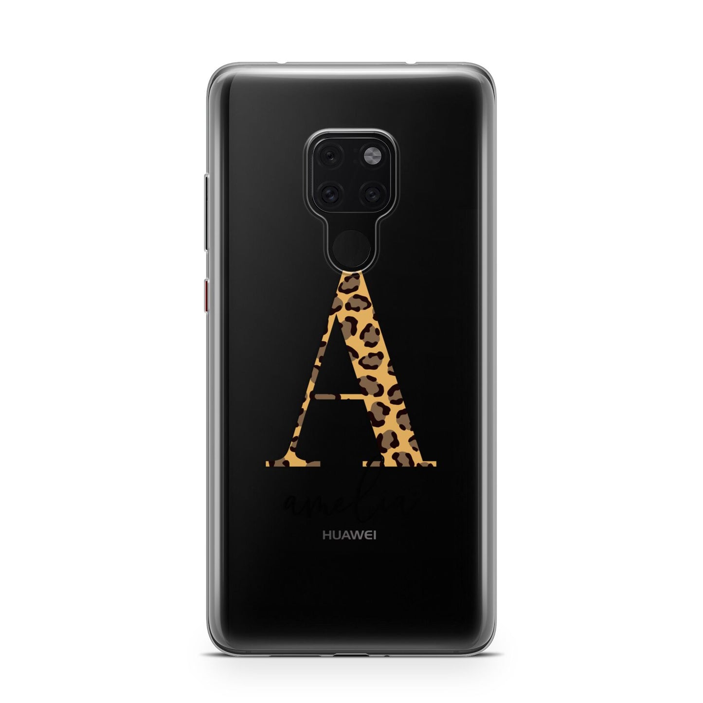 Leopard Print Initial with Name Huawei Mate 20 Phone Case