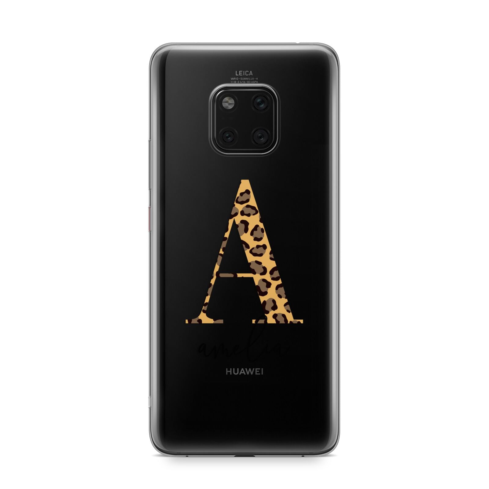 Leopard Print Initial with Name Huawei Mate 20 Pro Phone Case