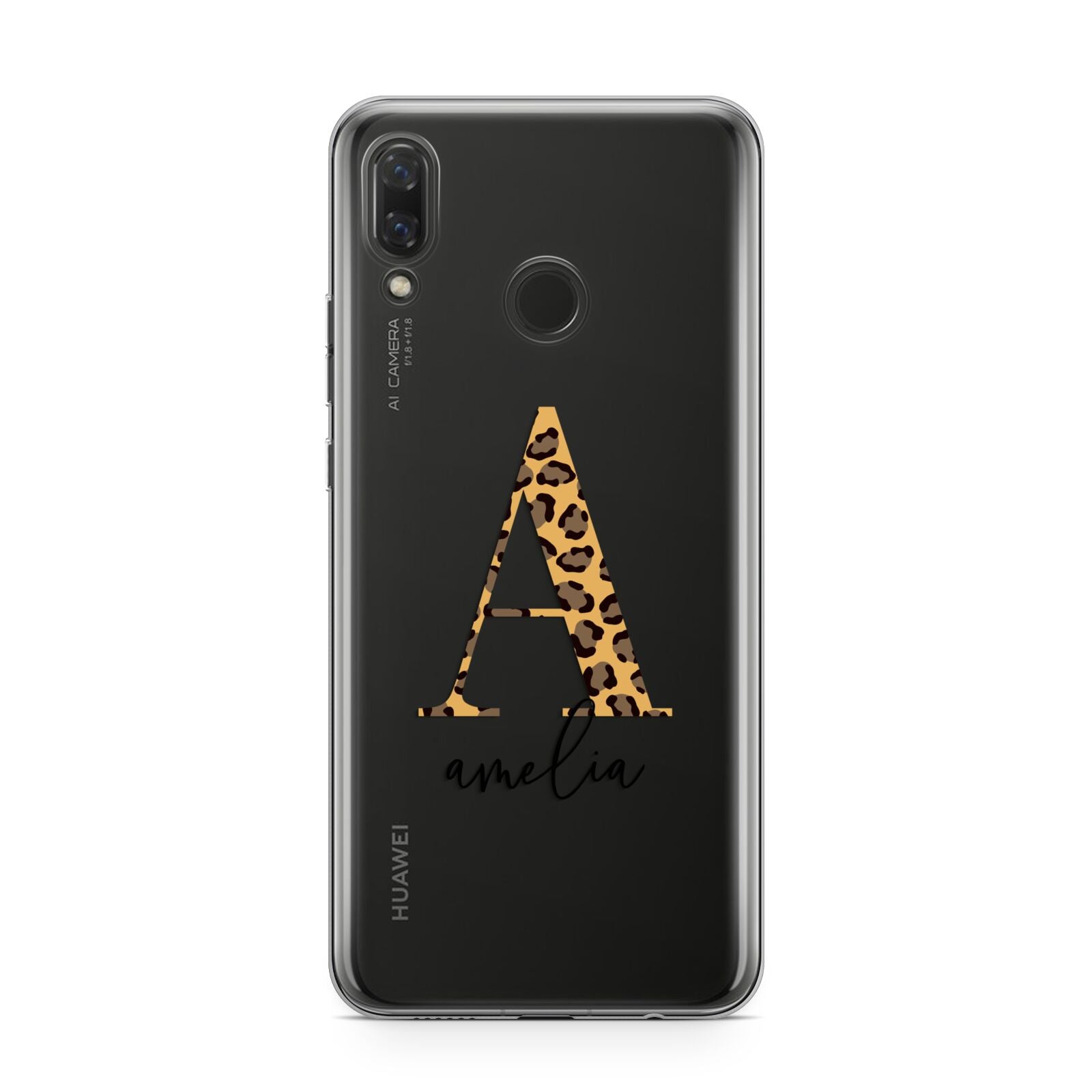 Leopard Print Initial with Name Huawei Nova 3 Phone Case