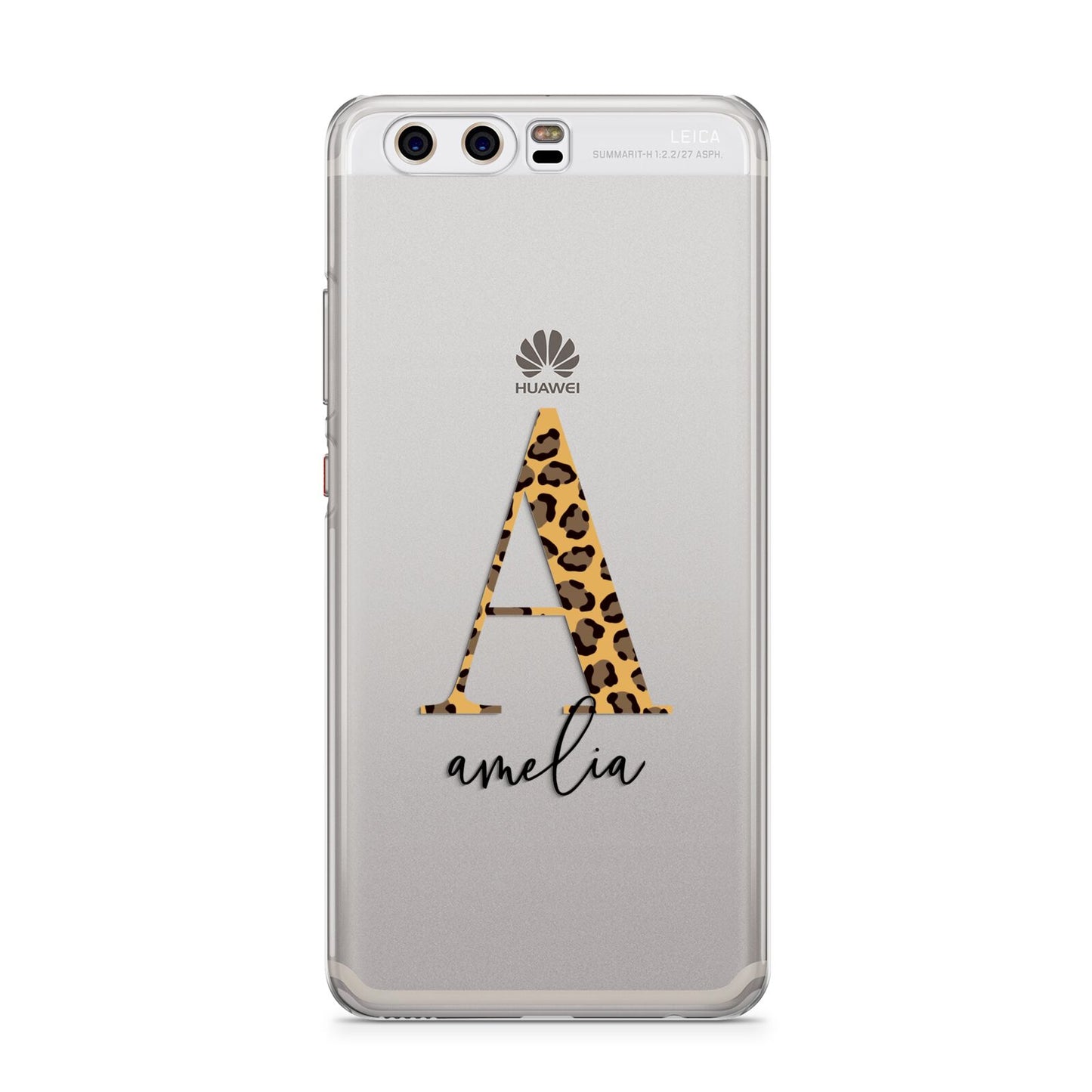 Leopard Print Initial with Name Huawei P10 Phone Case