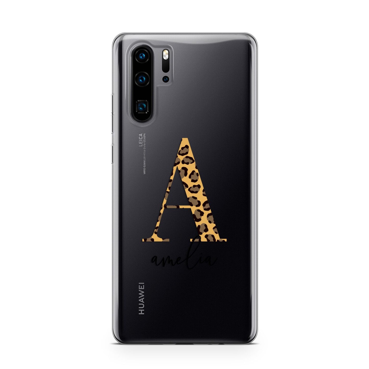 Leopard Print Initial with Name Huawei P30 Pro Phone Case