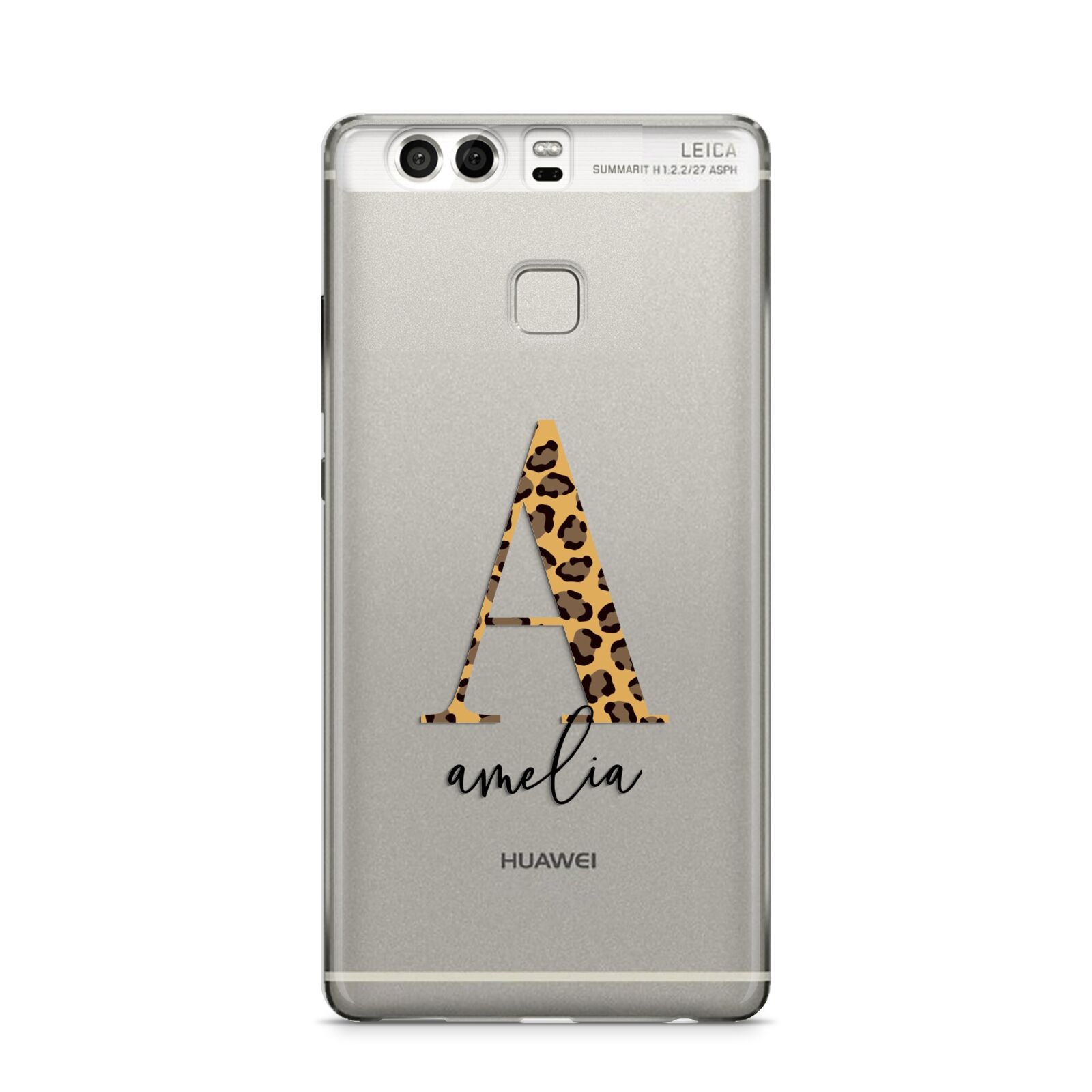 Leopard Print Initial with Name Huawei P9 Case