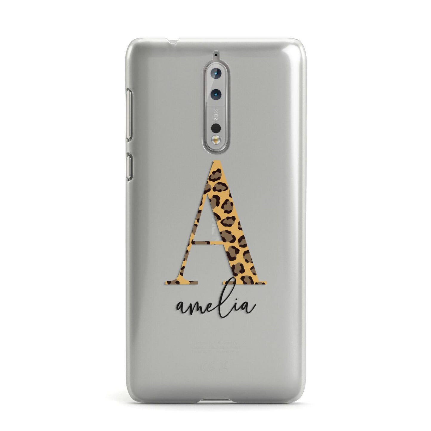 Leopard Print Initial with Name Nokia Case