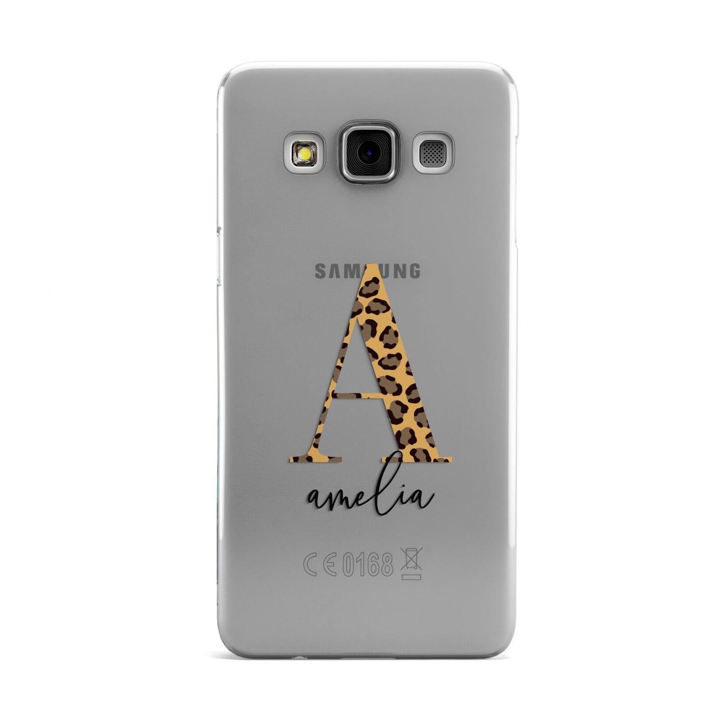 Leopard Print Initial with Name Samsung Galaxy A3 Case