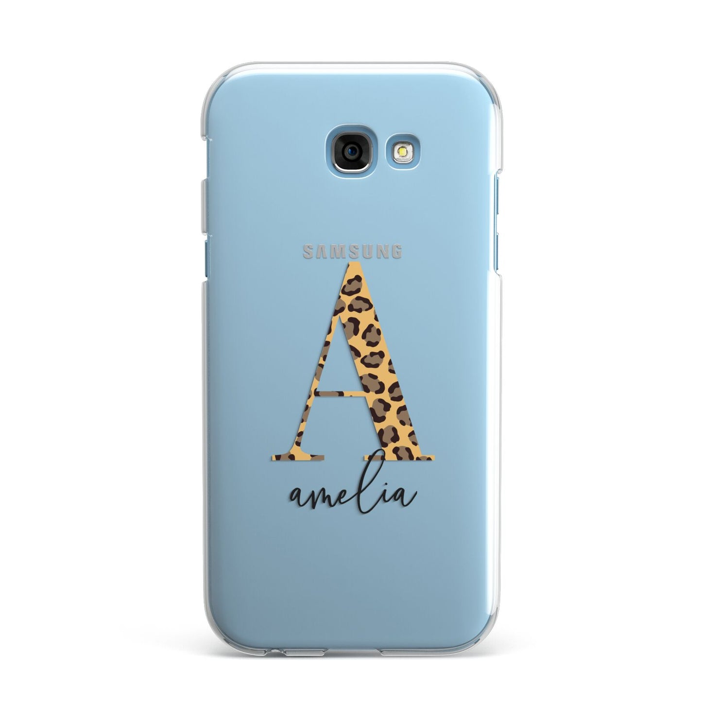 Leopard Print Initial with Name Samsung Galaxy A7 2017 Case