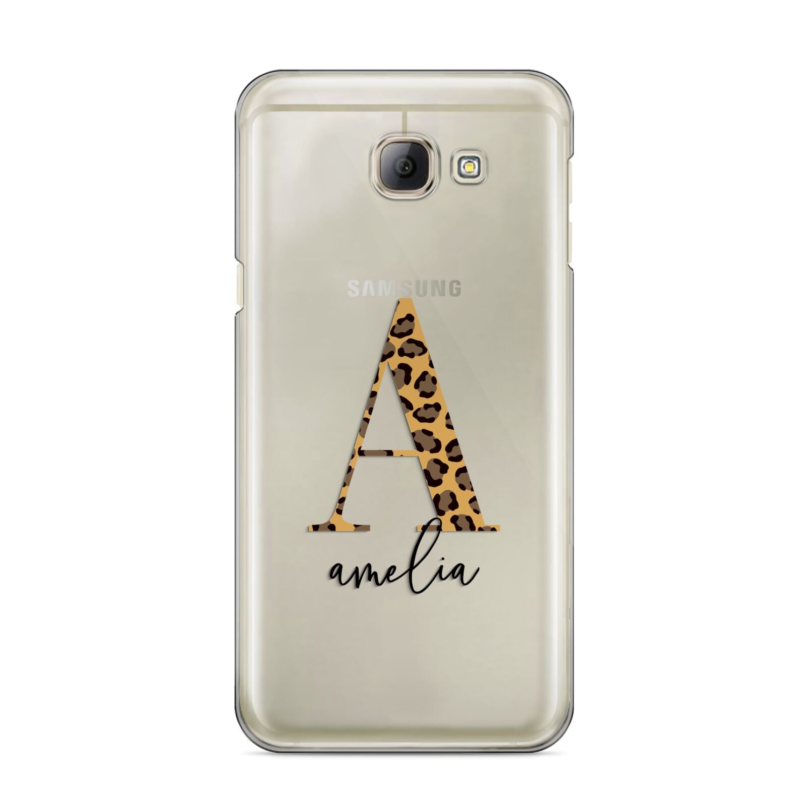 Leopard Print Initial with Name Samsung Galaxy A8 2016 Case