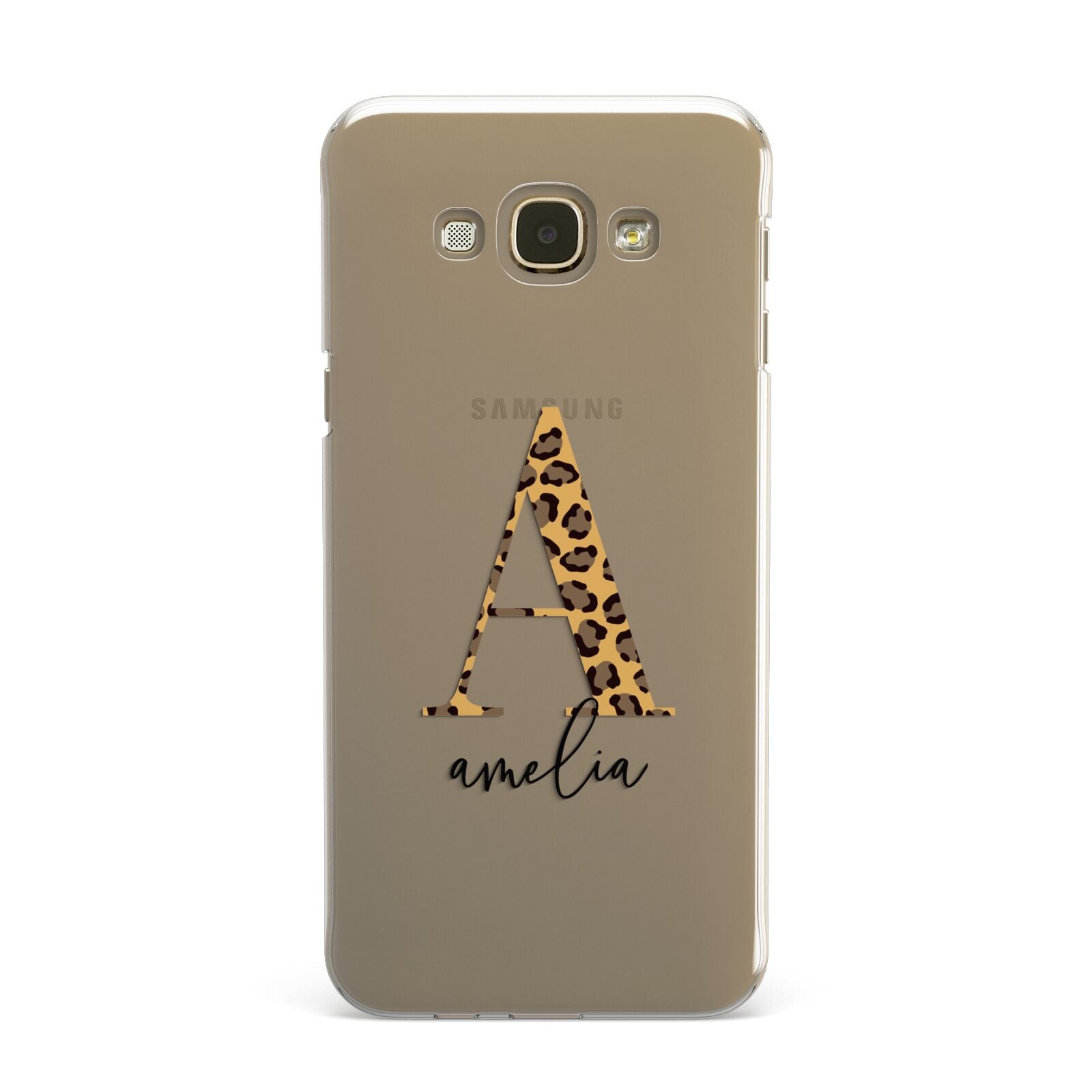 Leopard Print Initial with Name Samsung Galaxy A8 Case