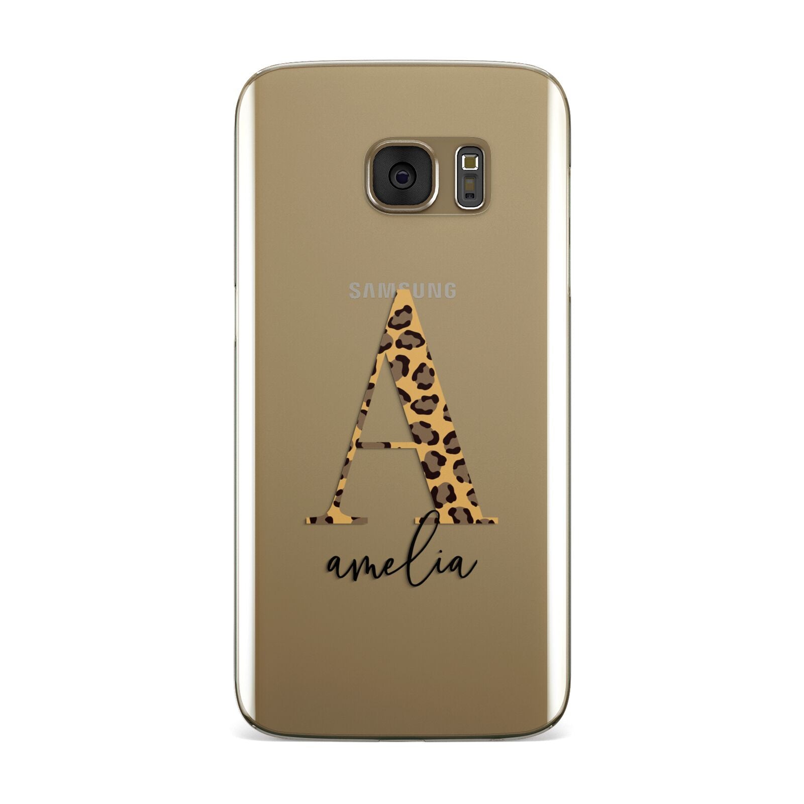 Leopard Print Initial with Name Samsung Galaxy Case