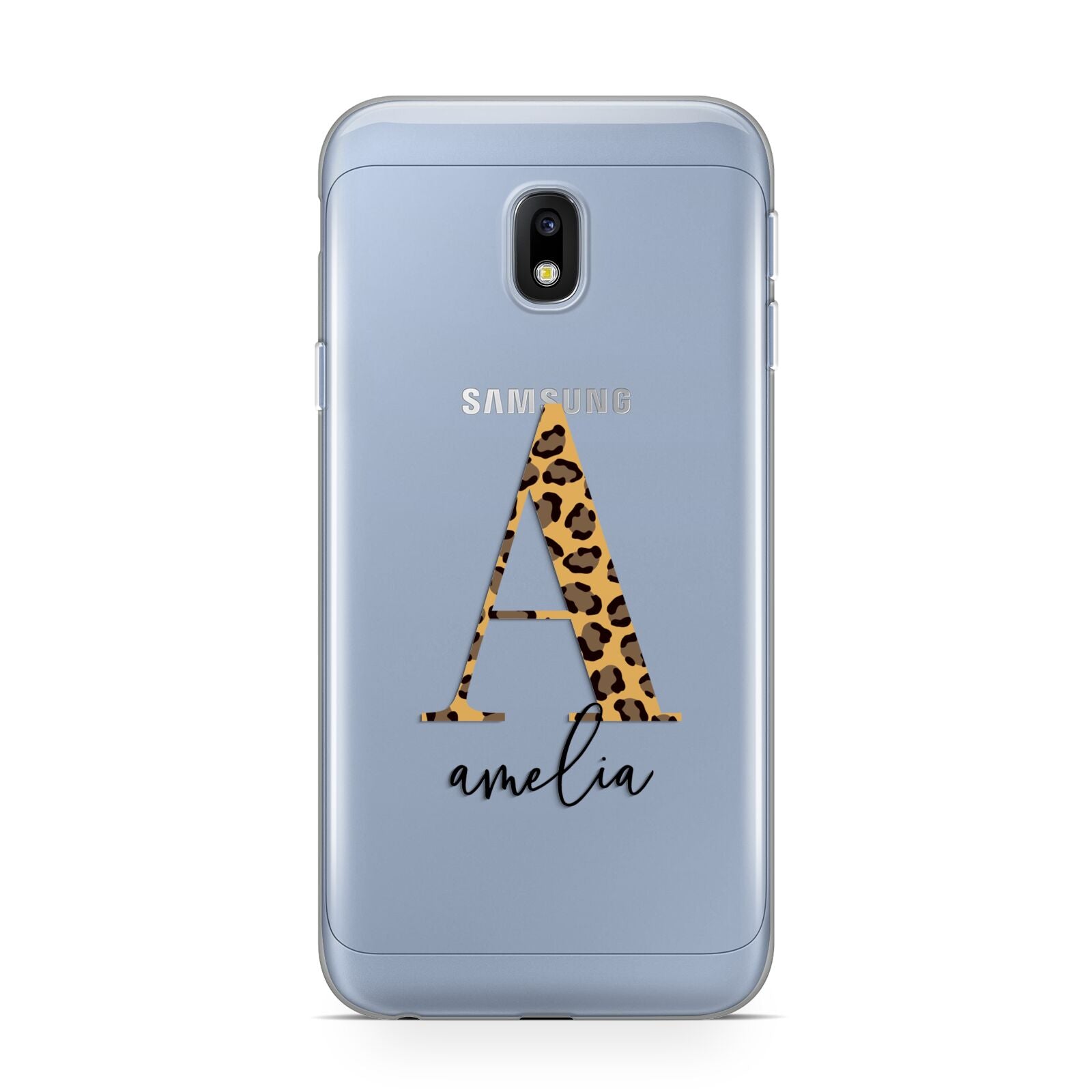 Leopard Print Initial with Name Samsung Galaxy J3 2017 Case