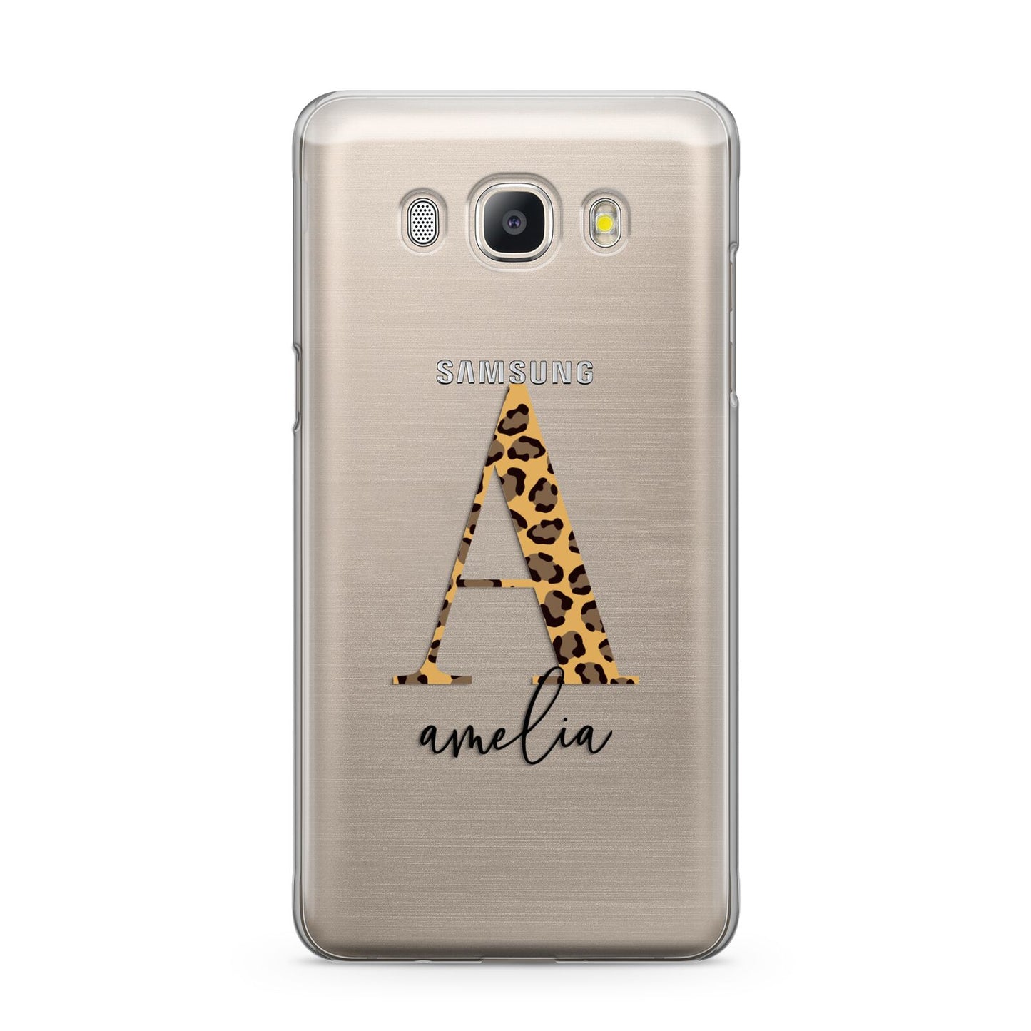 Leopard Print Initial with Name Samsung Galaxy J5 2016 Case