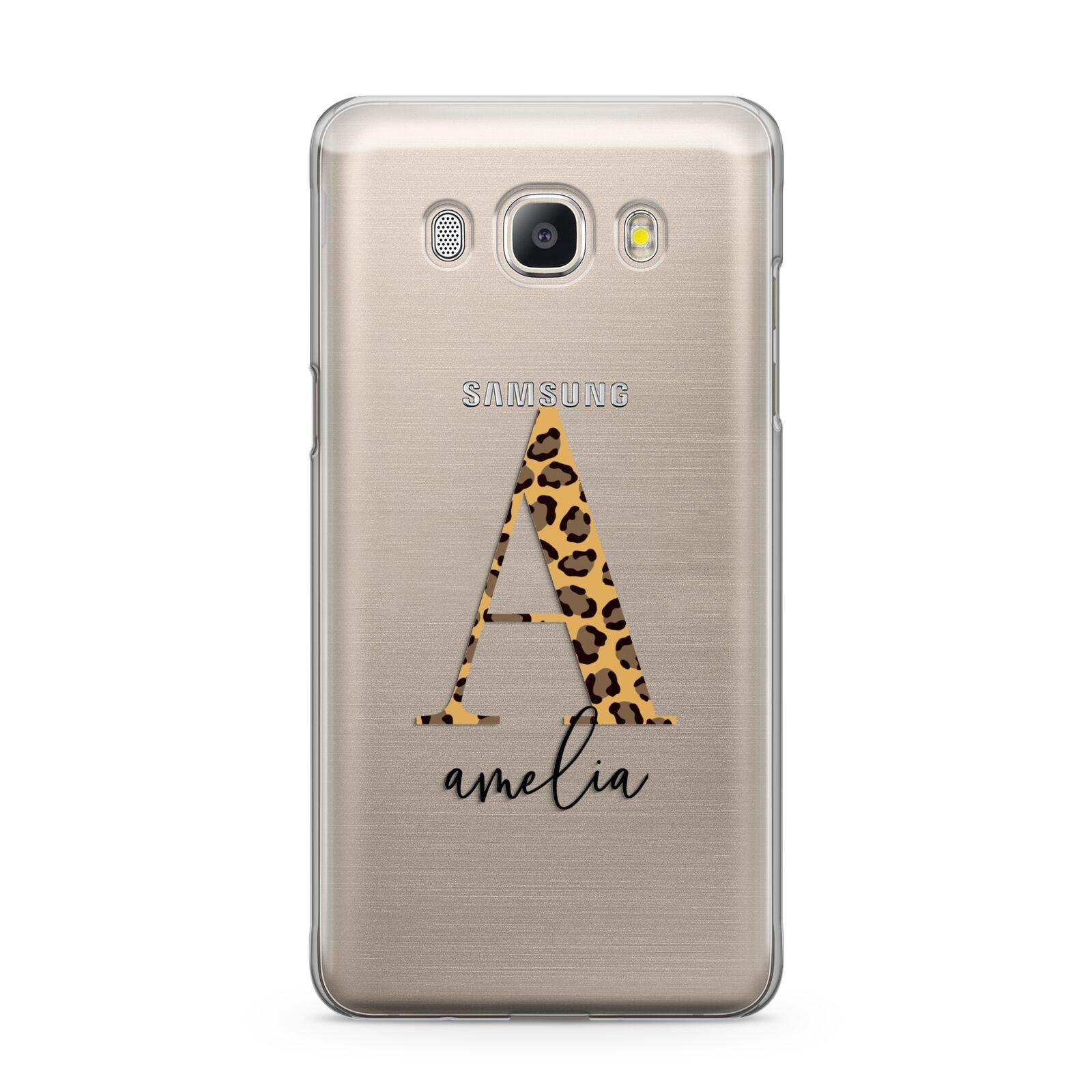 Leopard Print Initial with Name Samsung Galaxy J5 2016 Case