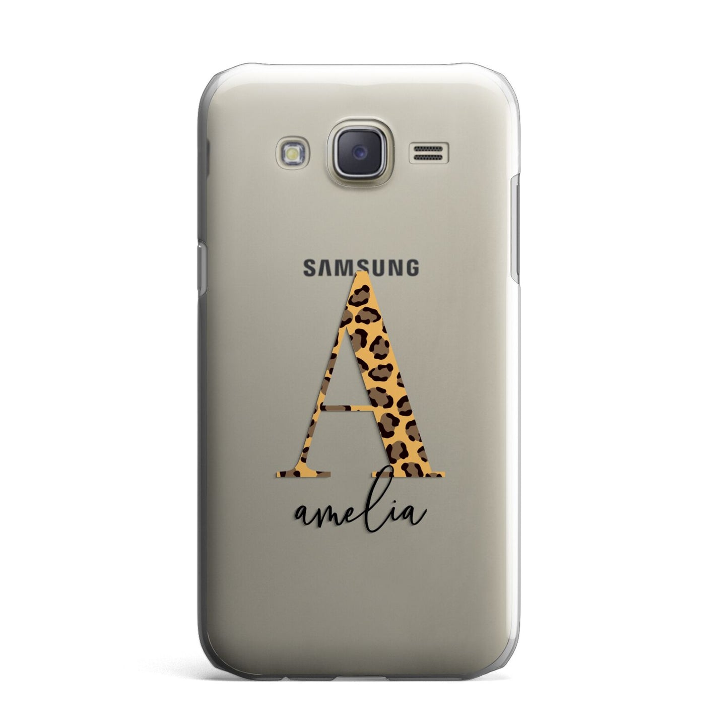 Leopard Print Initial with Name Samsung Galaxy J7 Case