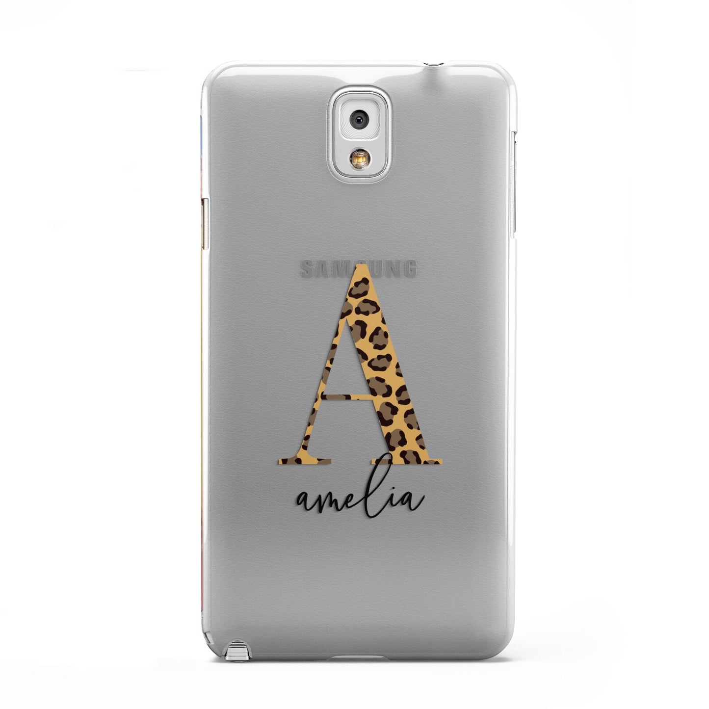 Leopard Print Initial with Name Samsung Galaxy Note 3 Case