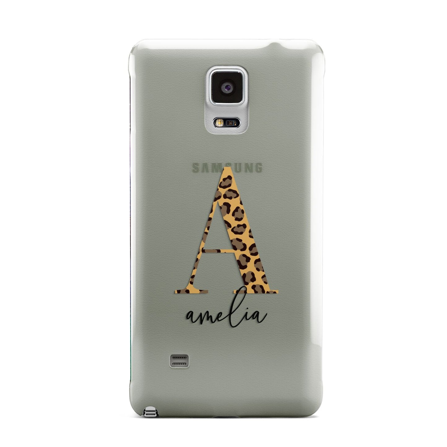 Leopard Print Initial with Name Samsung Galaxy Note 4 Case