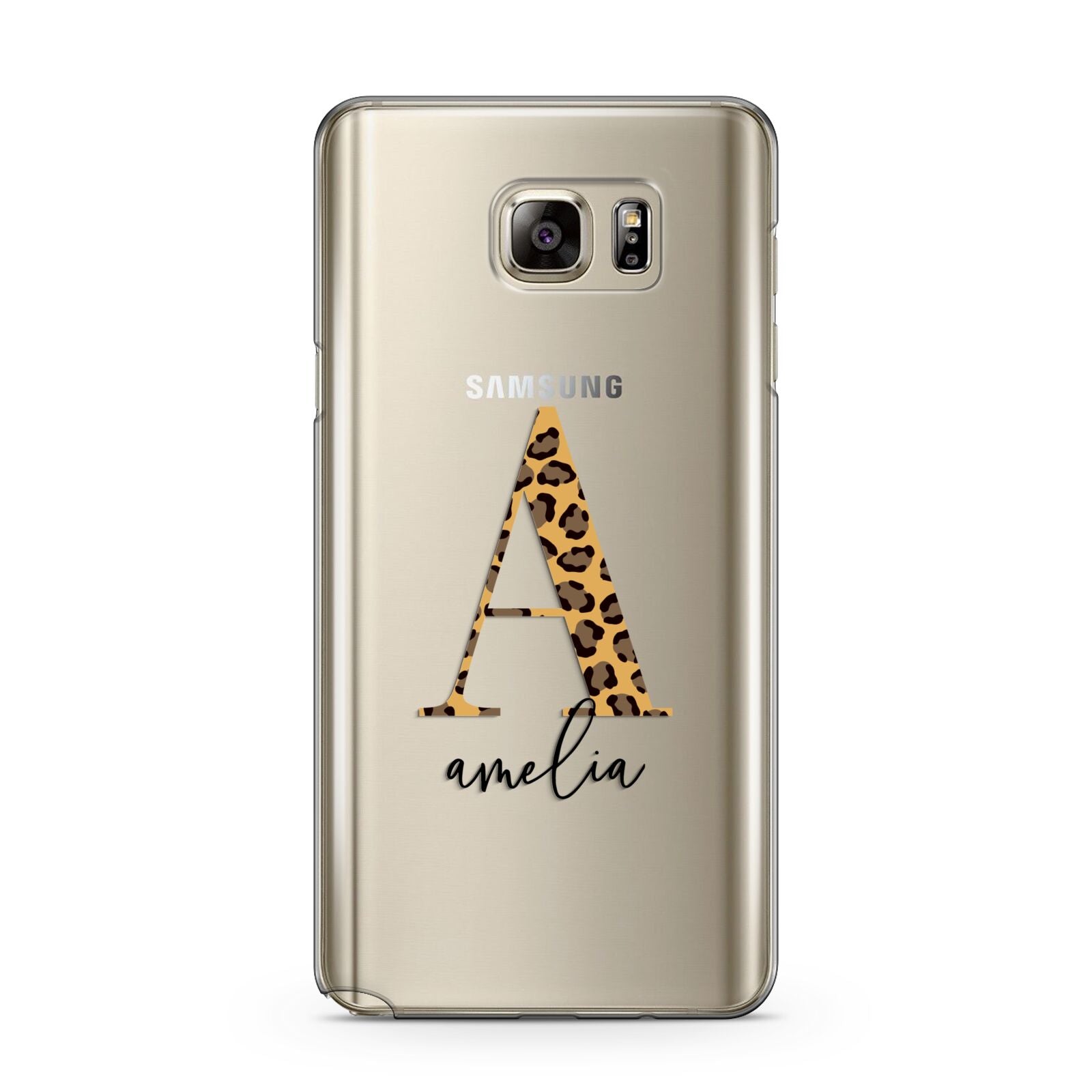 Leopard Print Initial with Name Samsung Galaxy Note 5 Case