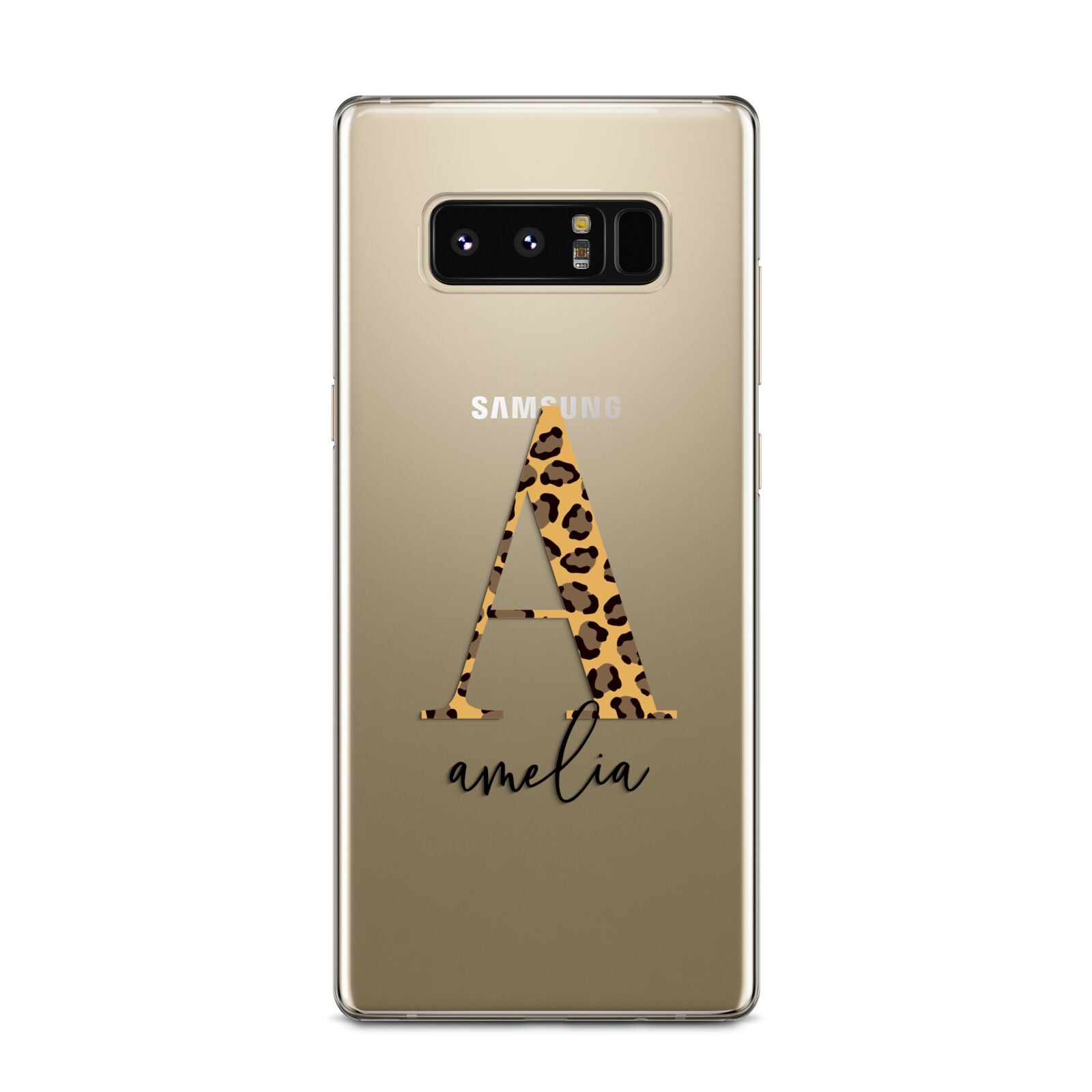 Leopard Print Initial with Name Samsung Galaxy Note 8 Case