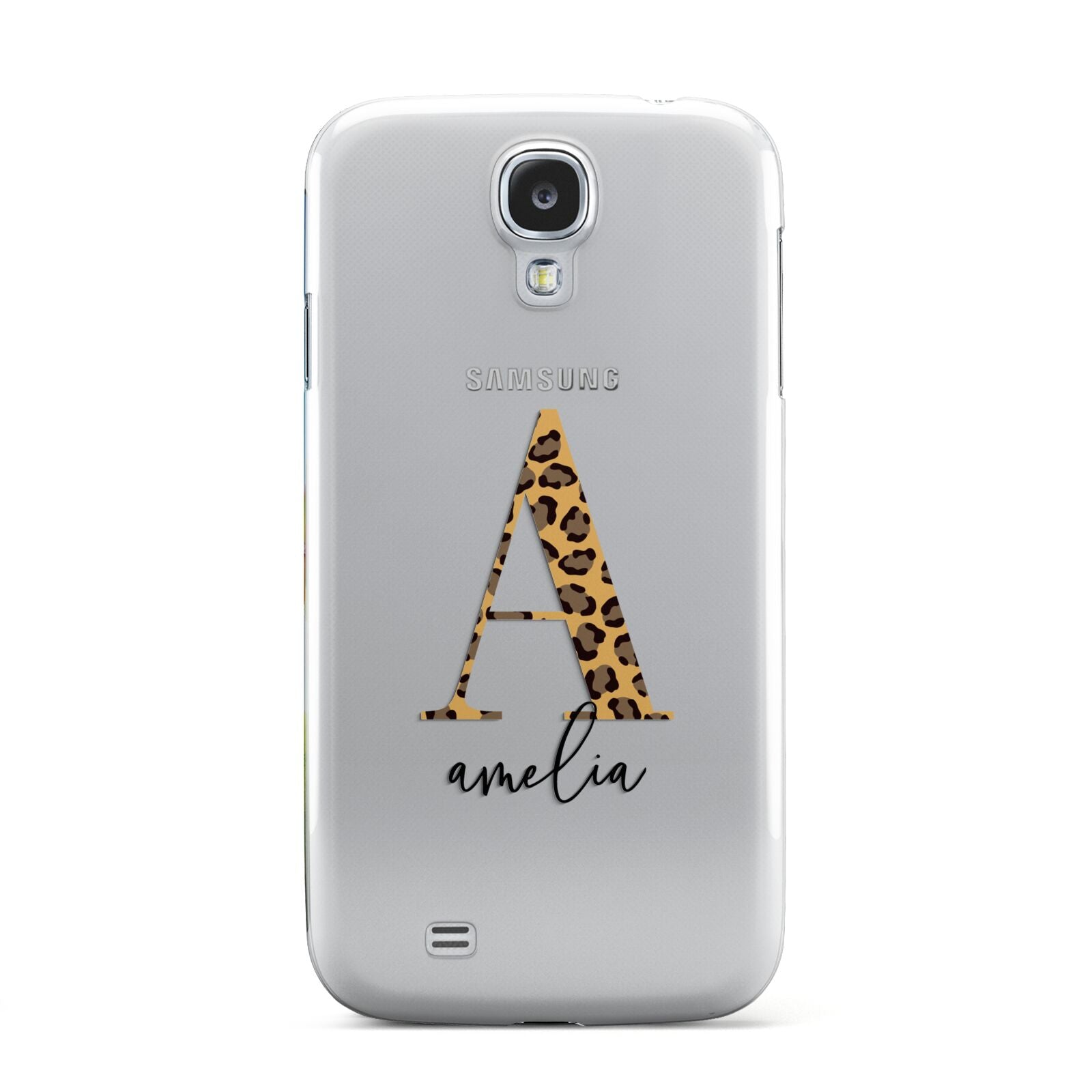 Leopard Print Initial with Name Samsung Galaxy S4 Case