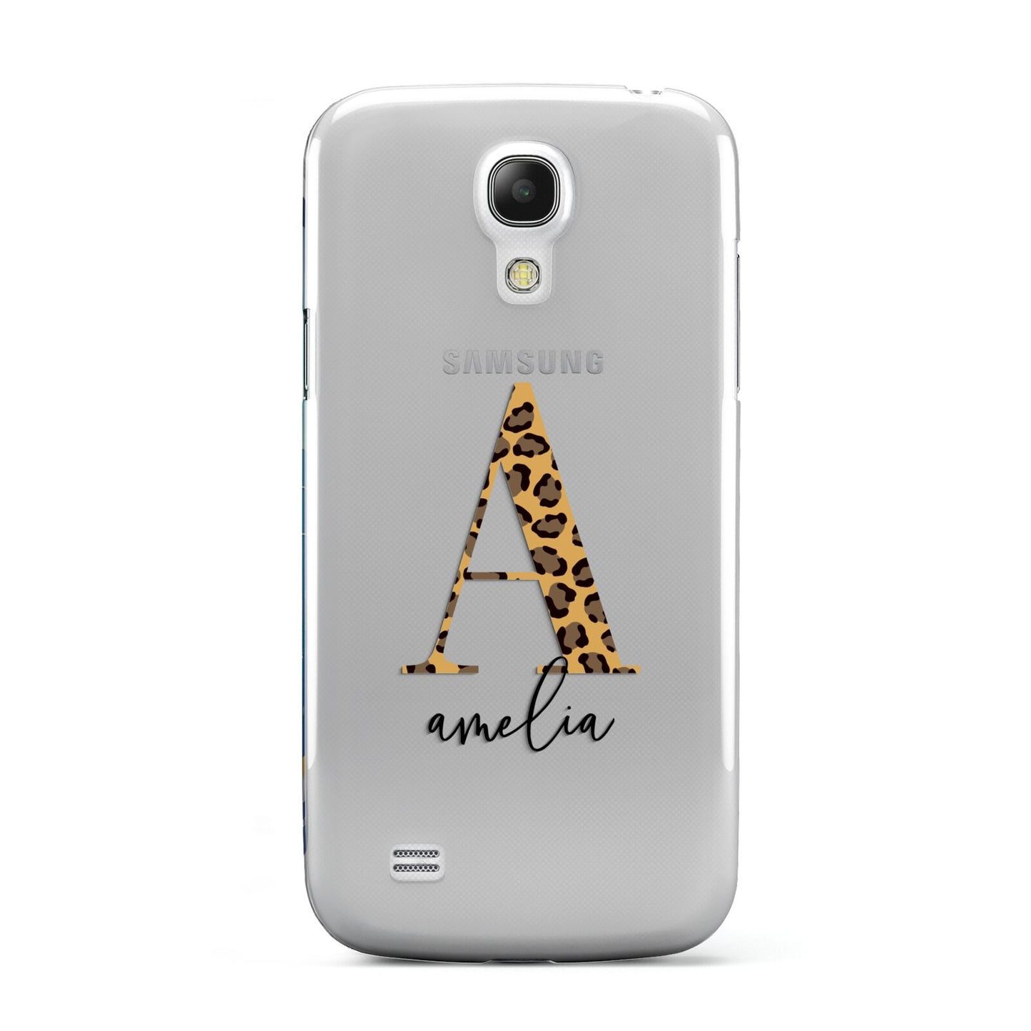 Leopard Print Initial with Name Samsung Galaxy S4 Mini Case