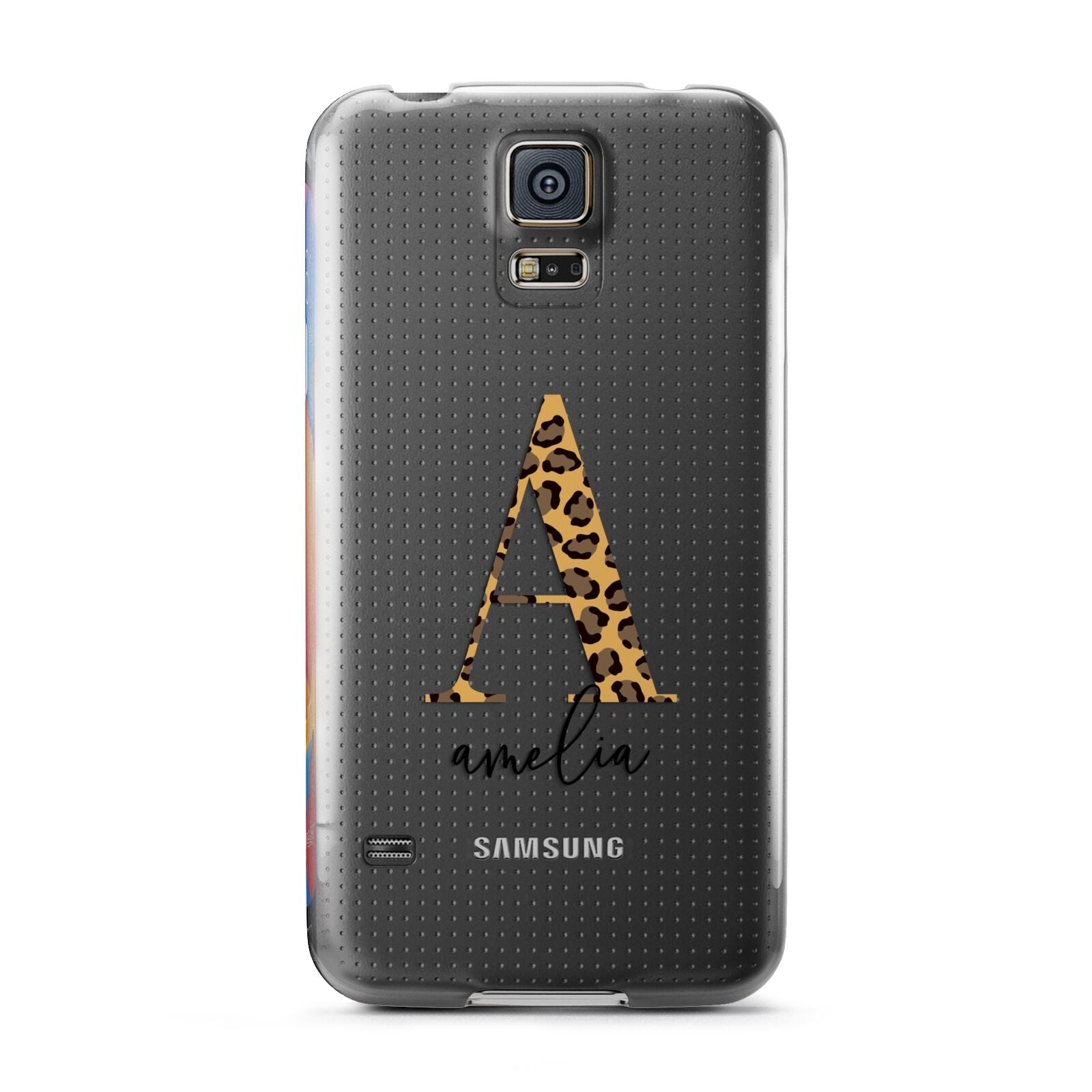 Leopard Print Initial with Name Samsung Galaxy S5 Case