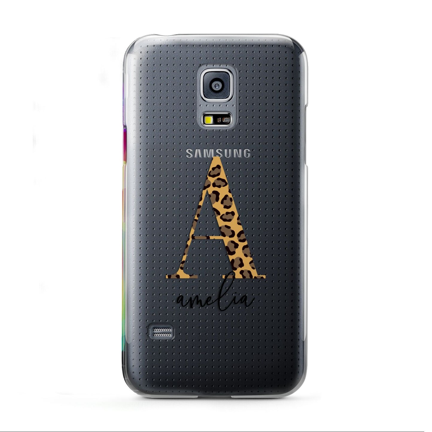 Leopard Print Initial with Name Samsung Galaxy S5 Mini Case