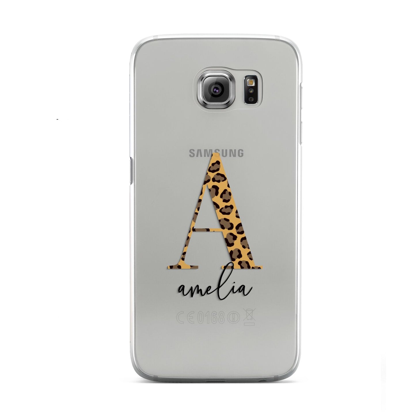 Leopard Print Initial with Name Samsung Galaxy S6 Case