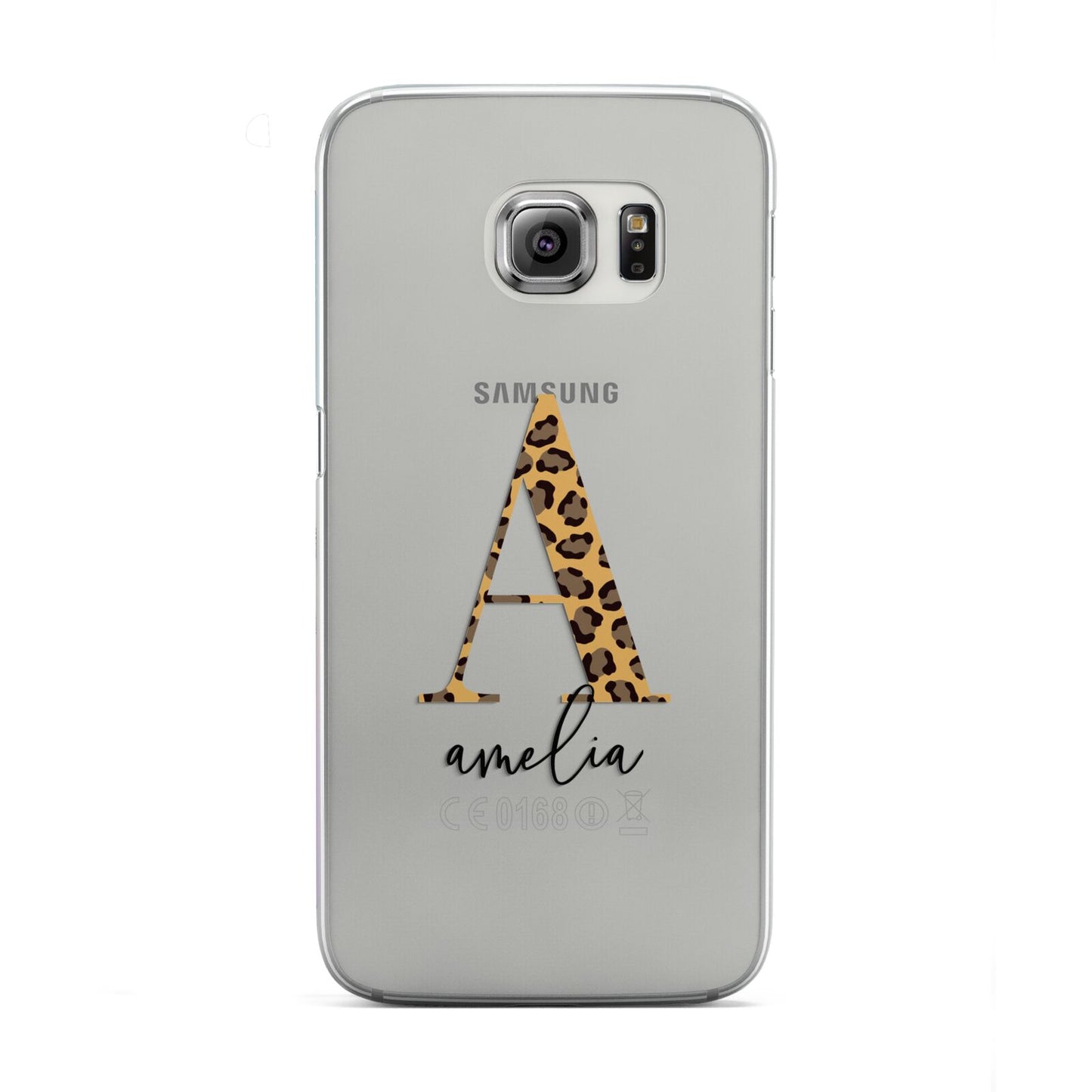 Leopard Print Initial with Name Samsung Galaxy S6 Edge Case