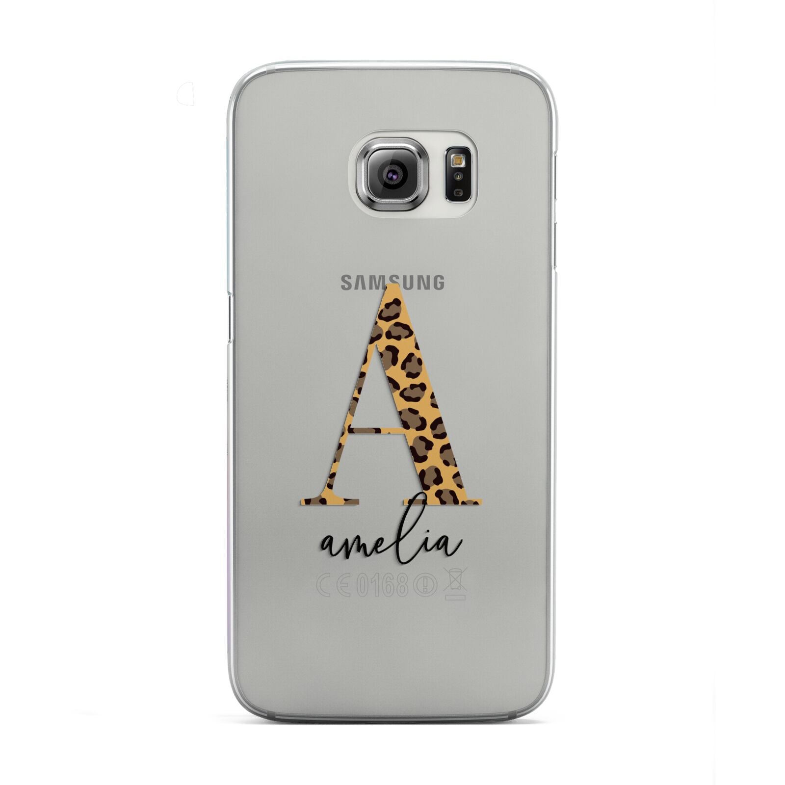 Leopard Print Initial with Name Samsung Galaxy S6 Edge Case