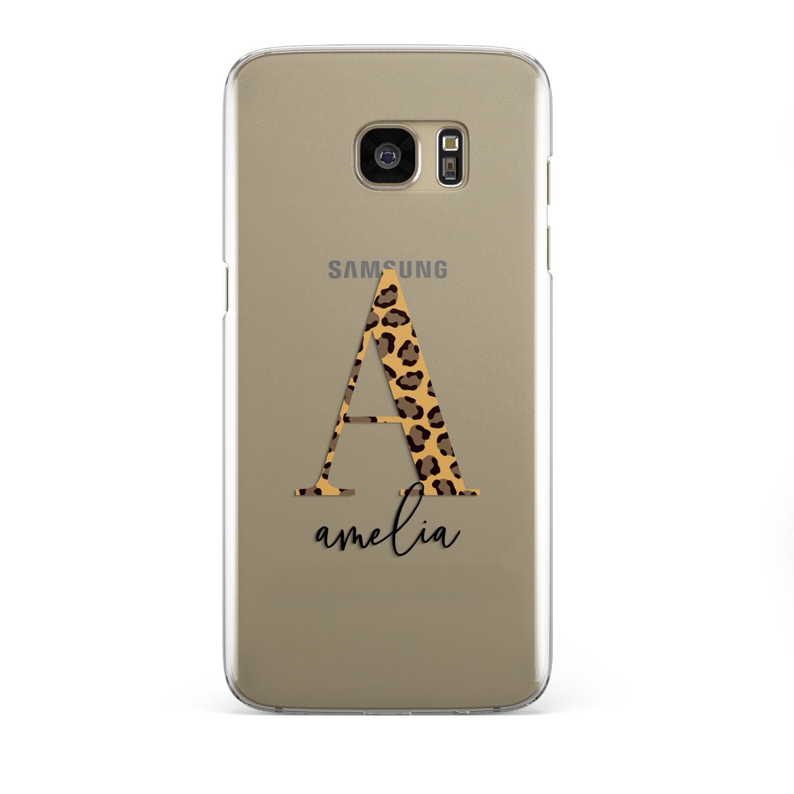 Leopard Print Initial with Name Samsung Galaxy S7 Edge Case