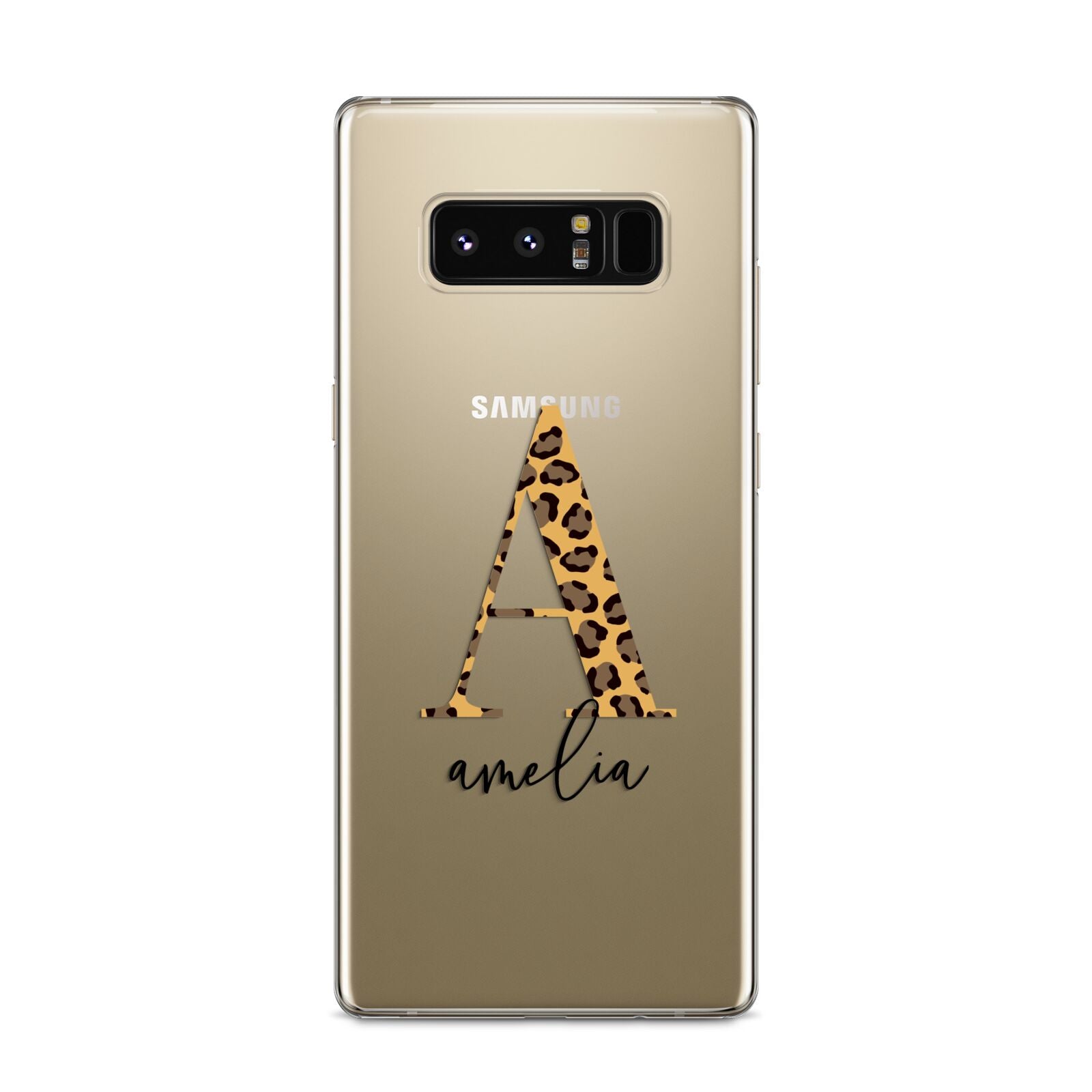 Leopard Print Initial with Name Samsung Galaxy S8 Case