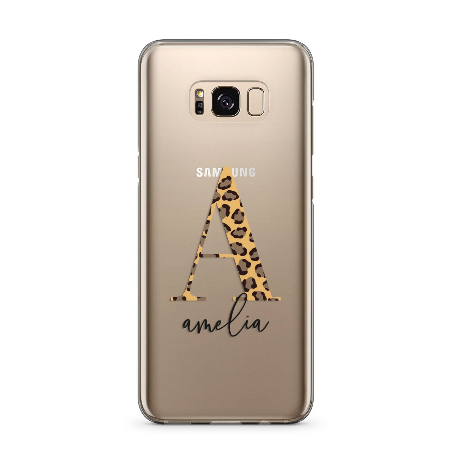 Leopard Print Initial with Name Samsung Galaxy S8 Plus Case