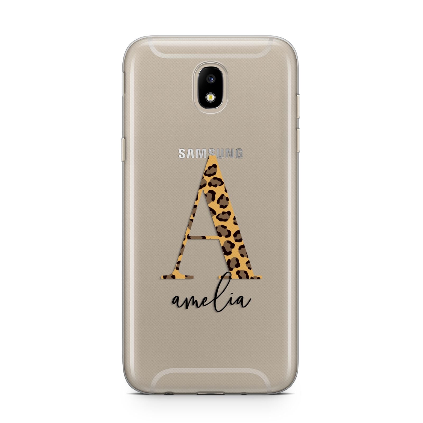 Leopard Print Initial with Name Samsung J5 2017 Case