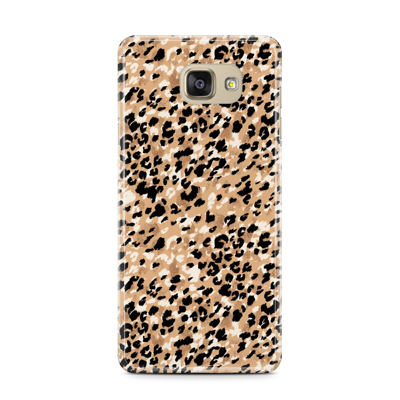 Leopard Print Samsung Galaxy A7 2016 Case on gold phone