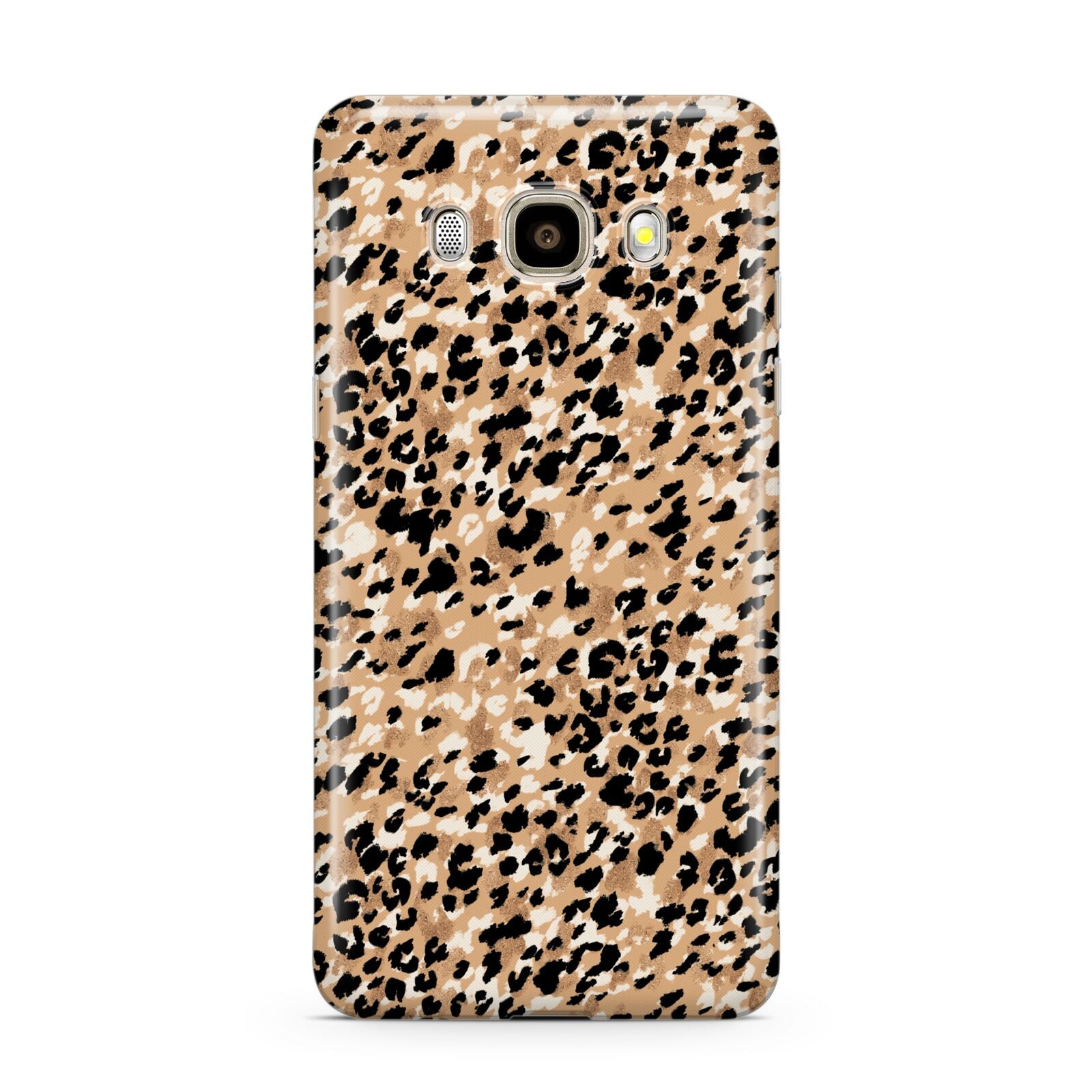 Leopard Print Samsung Galaxy J7 2016 Case on gold phone