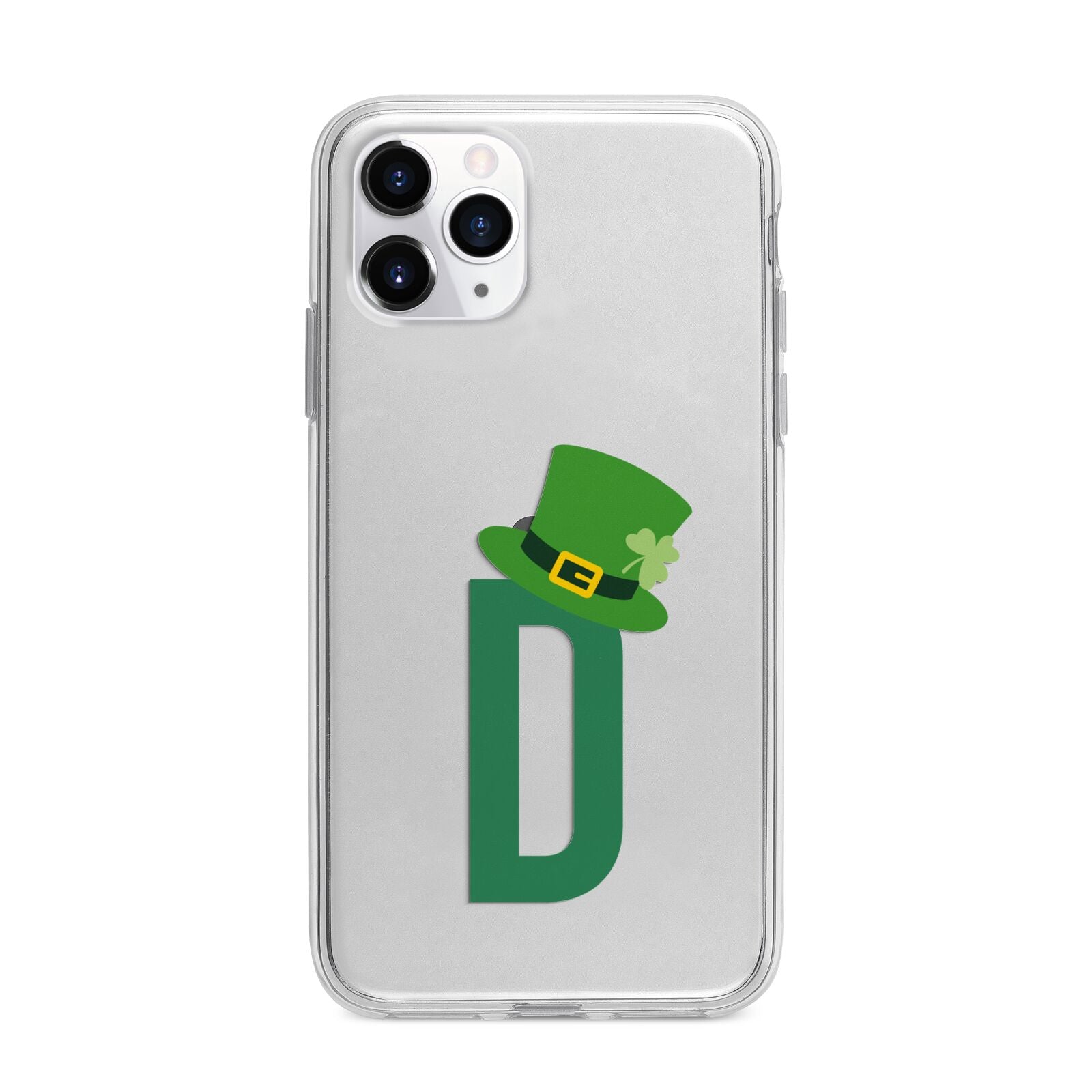 Leprechaun Hat Custom Monogram Apple iPhone 11 Pro in Silver with Bumper Case