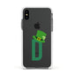 Leprechaun Hat Custom Monogram Apple iPhone Xs Impact Case White Edge on Black Phone